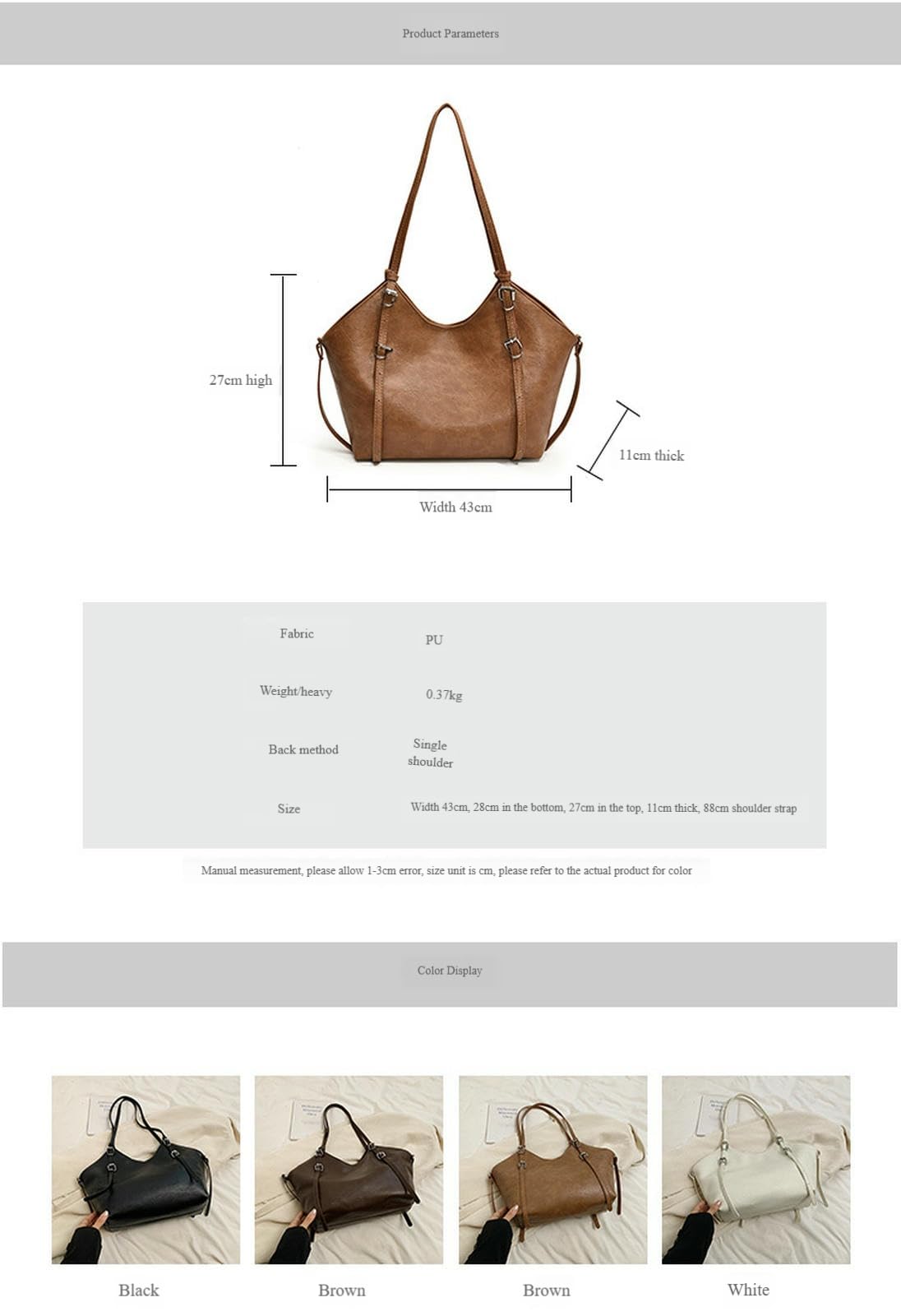 Frizione Donna Borsa da Stile Vintage;può Essere Utilizzata Come Borsetta, A Tracolla O -Marrone Chiaro