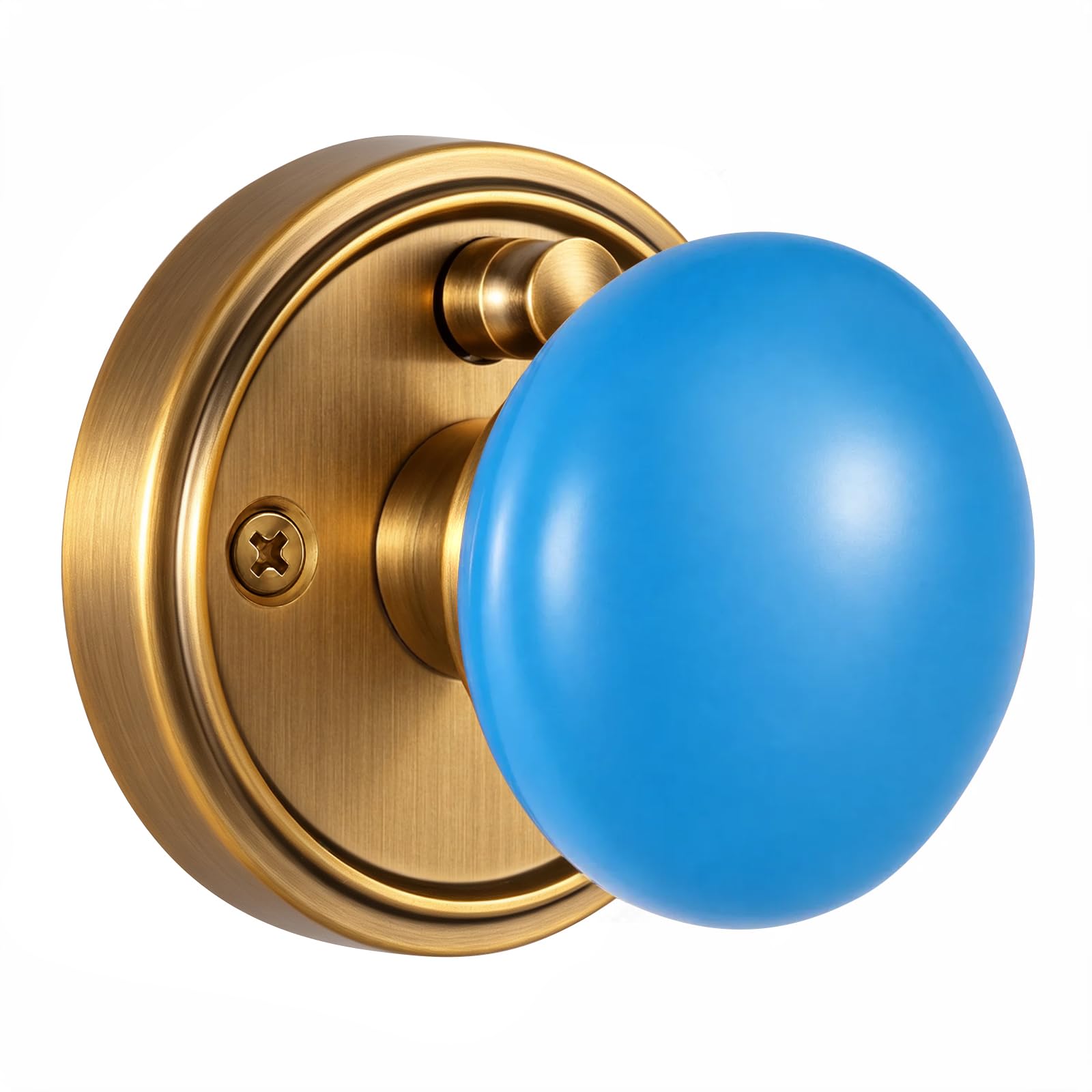 Black Porcelain Door Knobs - Antique Brass -9