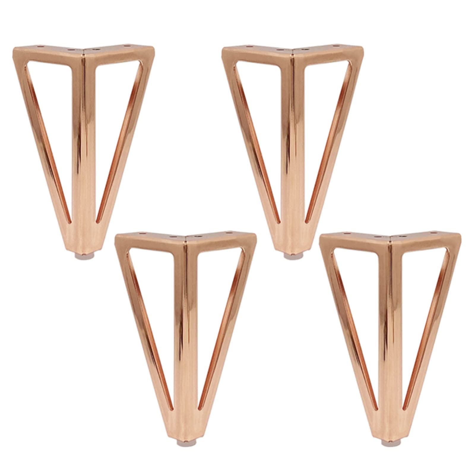 GLMGBP 4pcs 15CM Furniture Legs, Interchangeable cabinet legs, DIY Furniture Metal Table Legs,for Sofa Coffee Table TV Cabinet Bathroom Cabinet, Bearing about 400KG(Color:rose gold,Size:15cm)