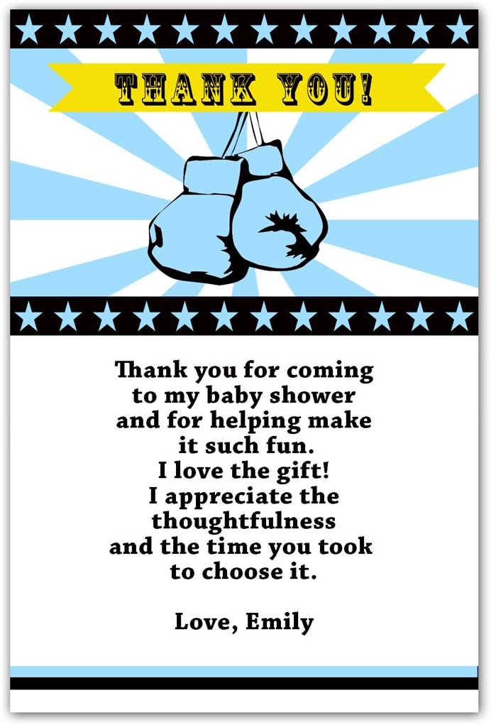 30 Thank You Cards Boxing Birthday Baby Shower Personalized Cards Photo Paper
