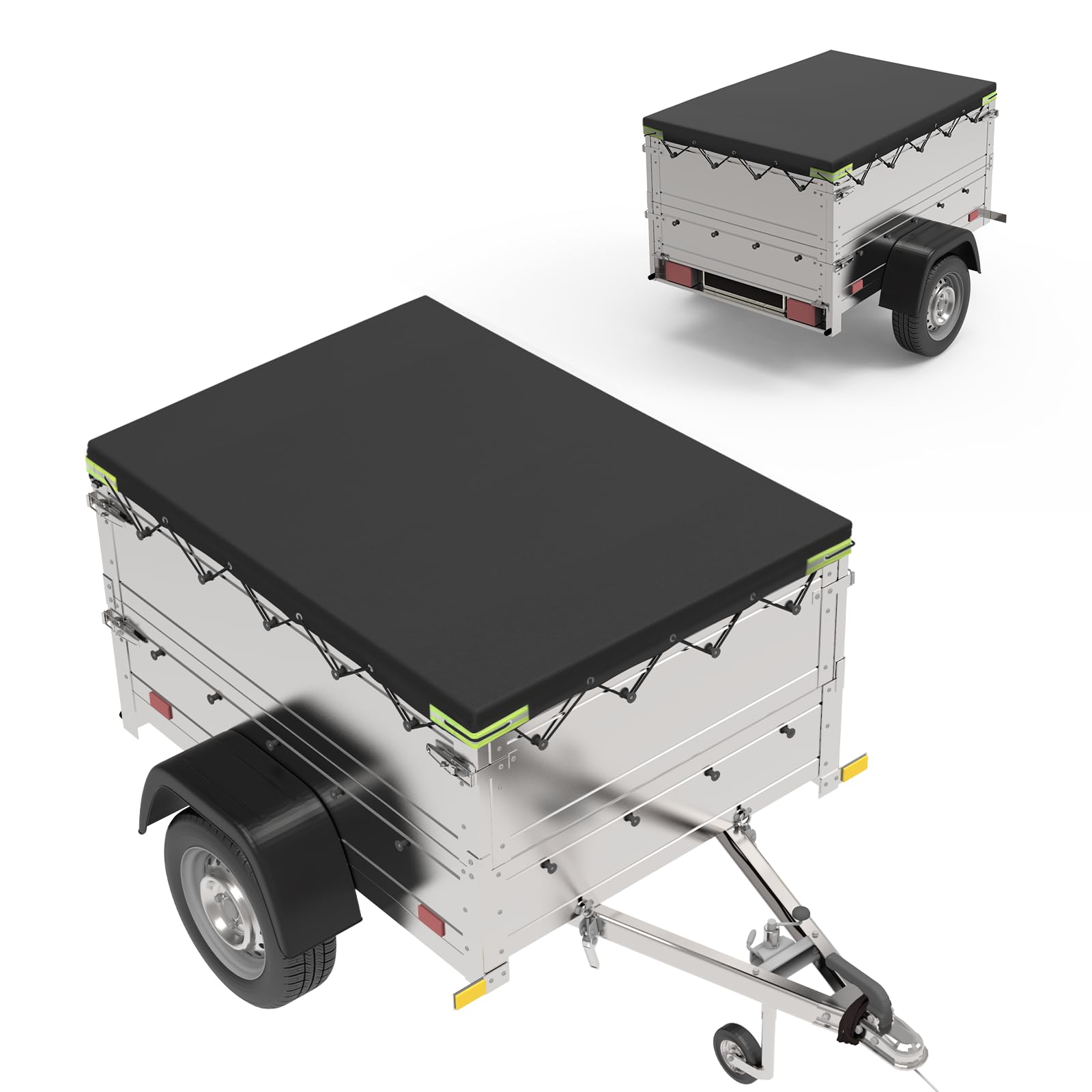 Lona para remolque de 258 x 136 x 10 cm, lona plana para remolque, de PVC, material reforzado, impermeable y resistente a desgarros, ideal para Stema Böckmann 750 kg de cobertura de automóviles y más
