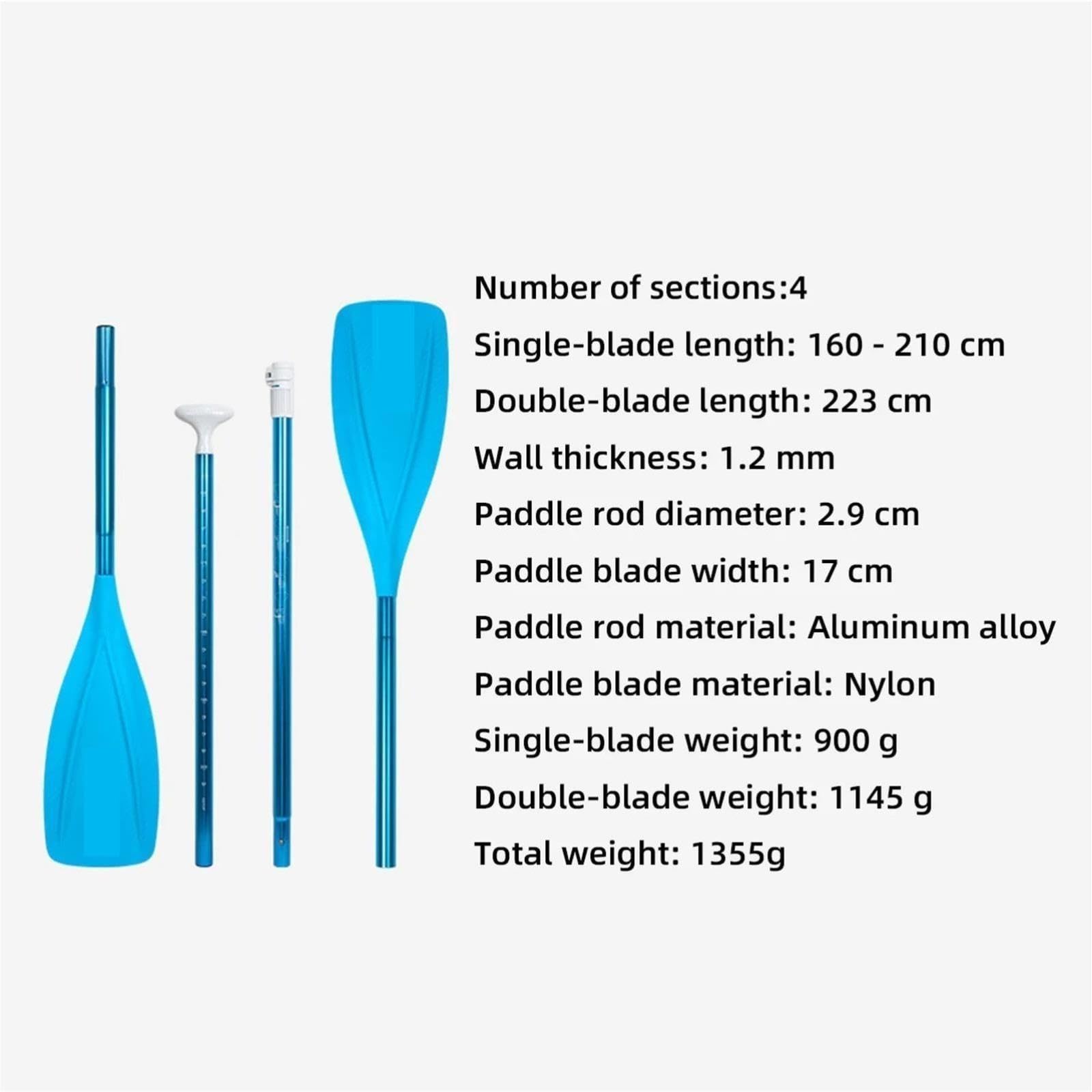 Pala De Kayak Remo de Sup 4 Piezas aleación Aluminio Ajustable