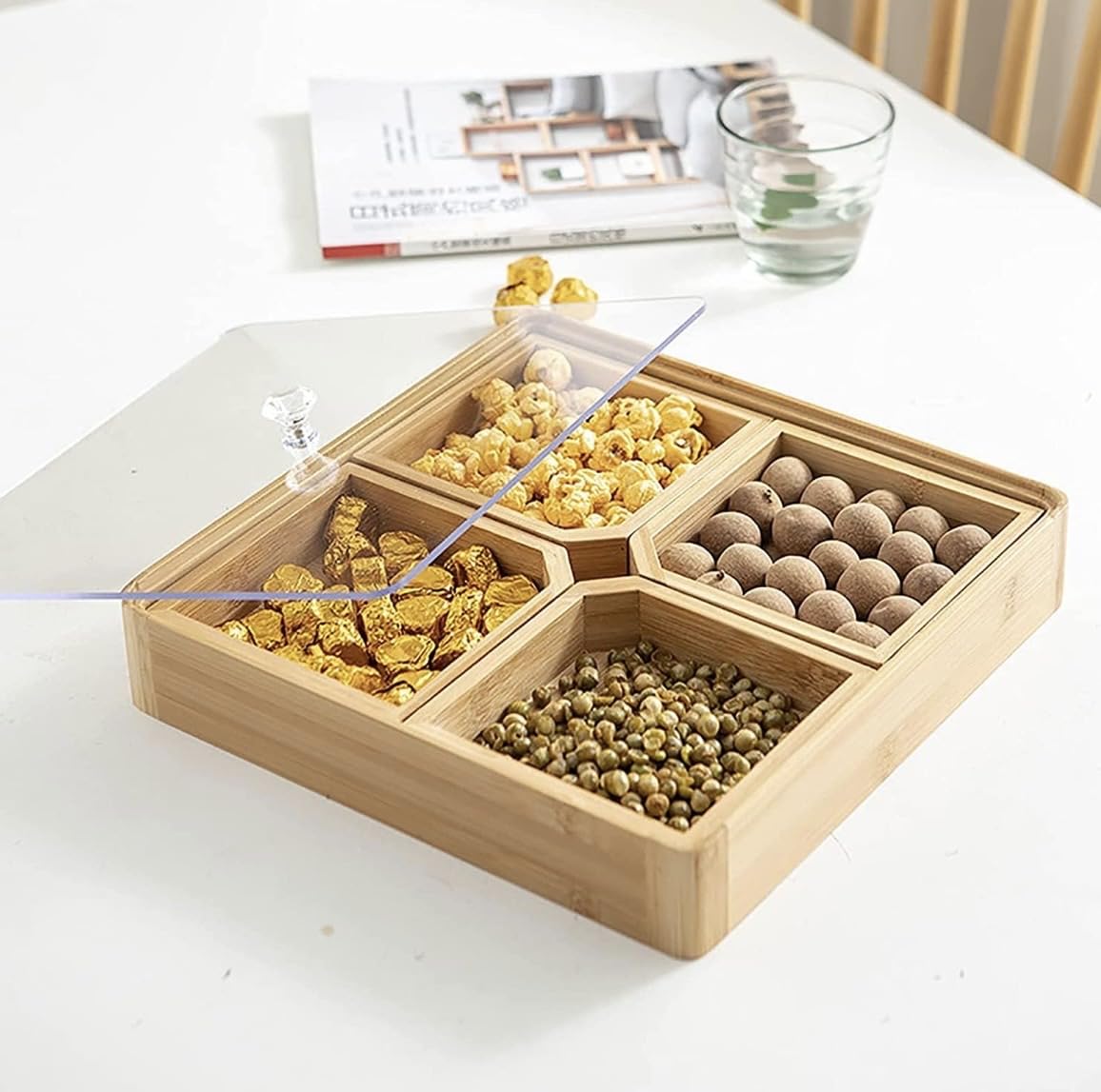 Gorgeous handicrafts Premium Bamboo Dry Fruit Box with Airtight