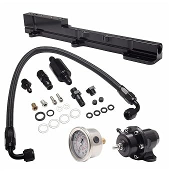 Fuel Pressure Regulator Gauge Rail Line Kit B16 B18 B20 B-Series Si LS GSR
