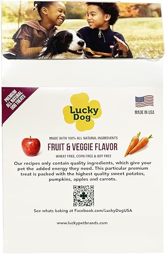 Miniatura 2 de Lucky Dog - Golosinas crujientes para perros con frutas y verduras naturales, con alto contenido de proteínas, hechas con ingredientes reales,