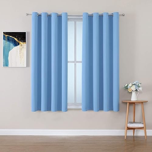 Miniatura 145 de ChrisDowa - Cortinas blackout con ojales para habitación y sala, juego de 2 paneles de cortinas con aislamiento térmico, gris oscuro, 42 x 63