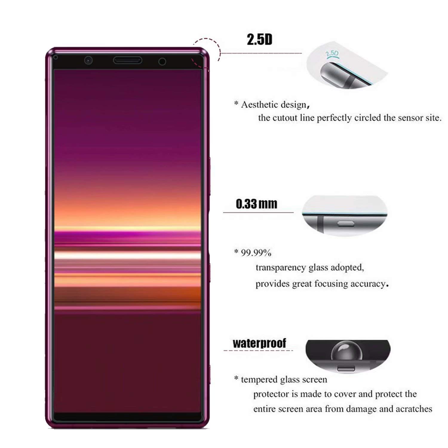 BCHKLAI Privacy Pellicola Protettiva per Sony Xperia 5 [2 Pezzi