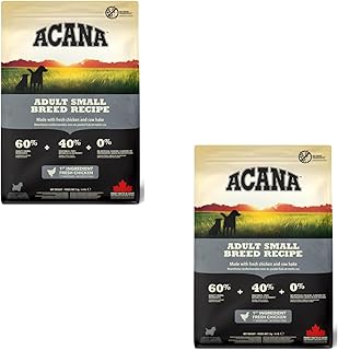 Acana Adult Small Breed Recipe | Doppelpack | 2 x 340 g | Trockenfutter für ausgewachsene Hunde Kleiner Rassen | Enthält frisches Hühnerfleisch, Flunder aus Wildfang und Eiern product image