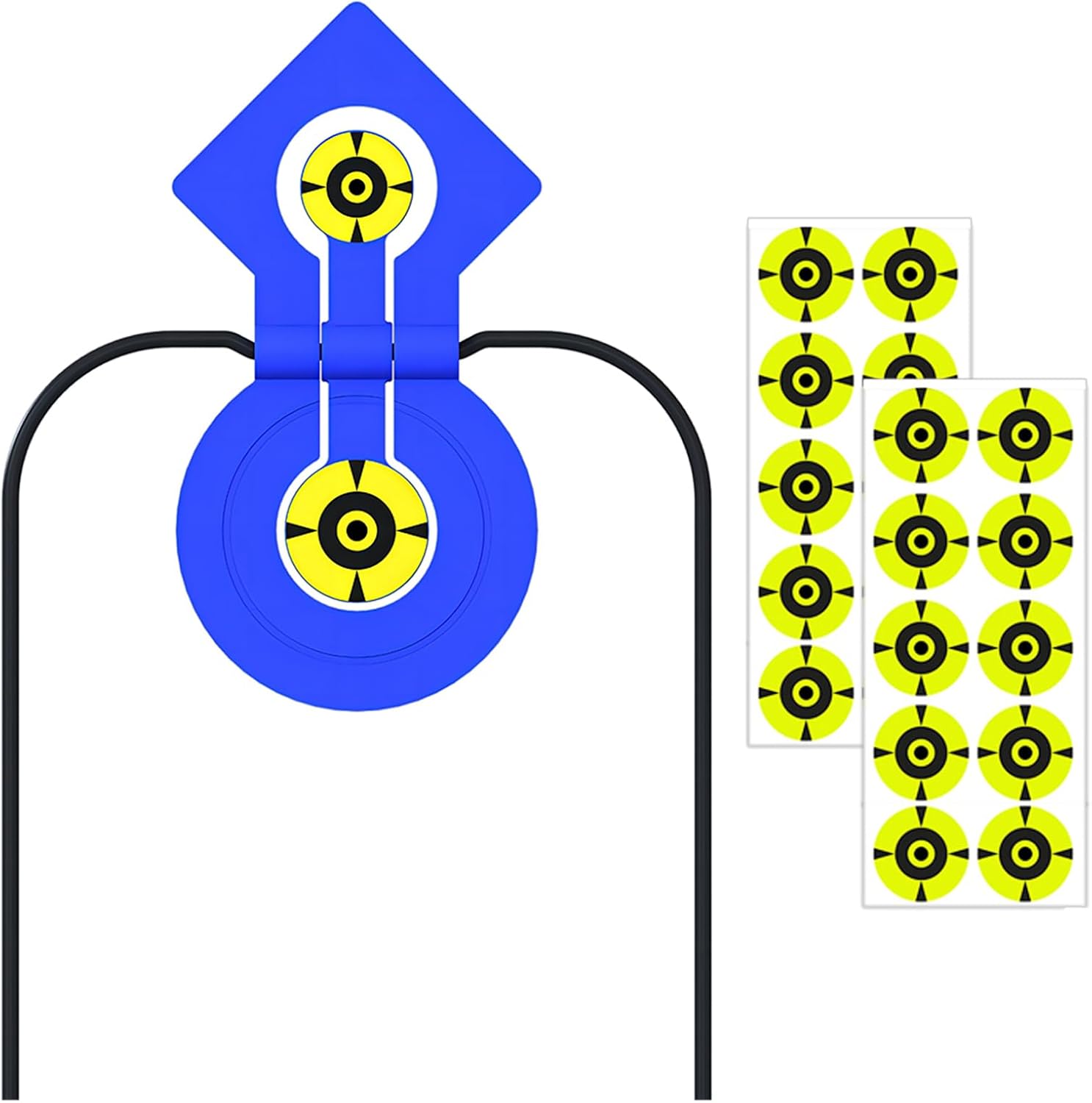 Atflbox Double Reaction Self-Healing Resetting Target, Diamond and Circular Shapes High Caliber Spinner Target, Shooting Targets for Rimfire, Rifle, Pistol, Airgun, Handgun