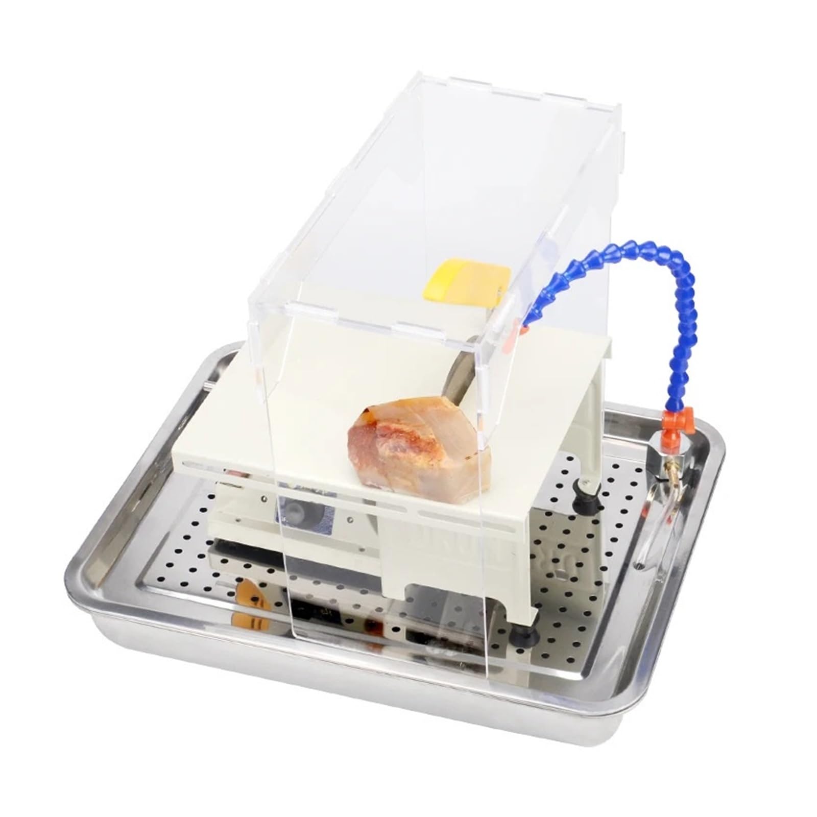 Polishing Jade Grinding and Polisher, Cutting Mini Table Dust Box, Workbench Carving Grind Engraving Machine Table with Water Pump