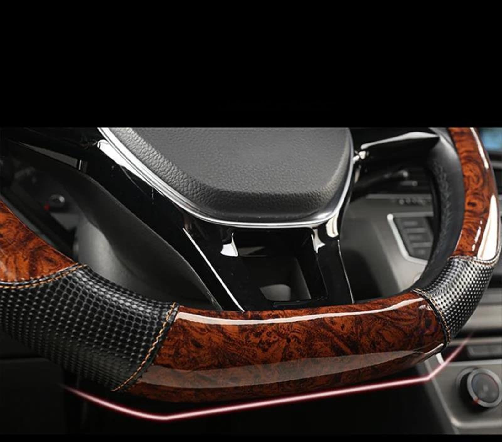 Coprivolante Per Interni Auto In Pelle Microfibra A Forma Di D Accessori Per Golf 7 Per Polo 2014 2015-2021(Titanium)