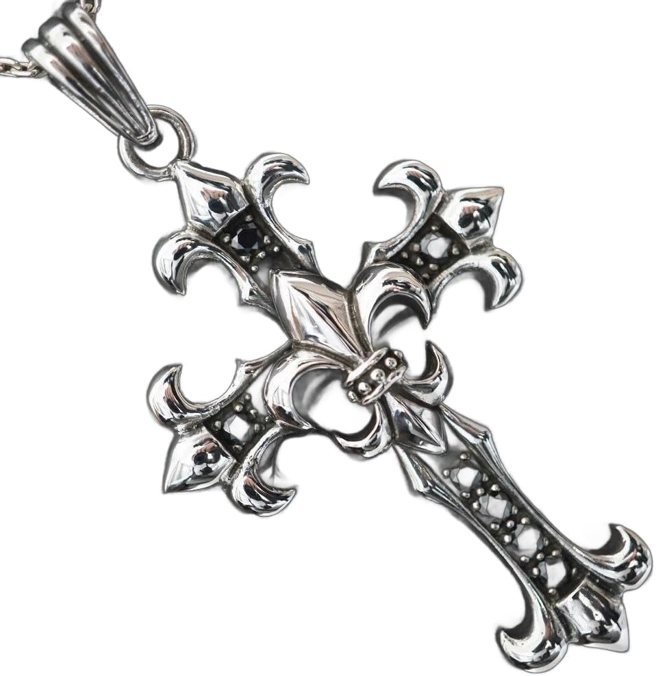 シルバー925 フレア クロス キーチェーン クリップ ノーブランド 百合 ユリ シルバー925 フレア クロス キーチェーン クリップ ノーブランド 百合