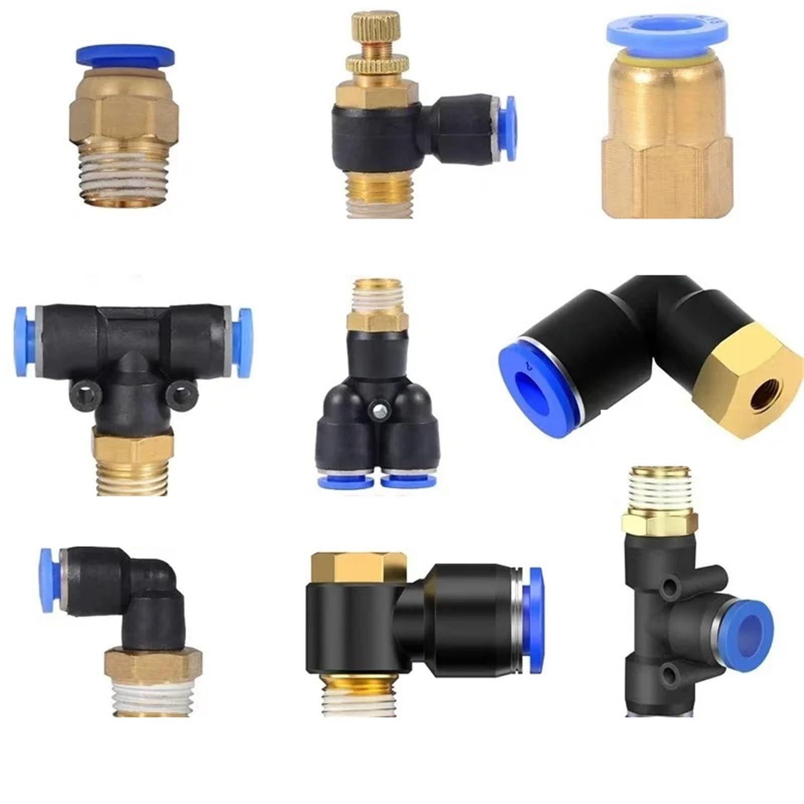 Qlyueui 8-04 (8Mm-1L2) 1Pcs Pneumatic Air Connector Fitting Pc/Pcf/Pl/Plf 4Mm 6Mm 8Mm Thread 1/8" 1/4 3/8 1/2 Straight Hose Fittings Pipe Quick Connectors(,Pc)