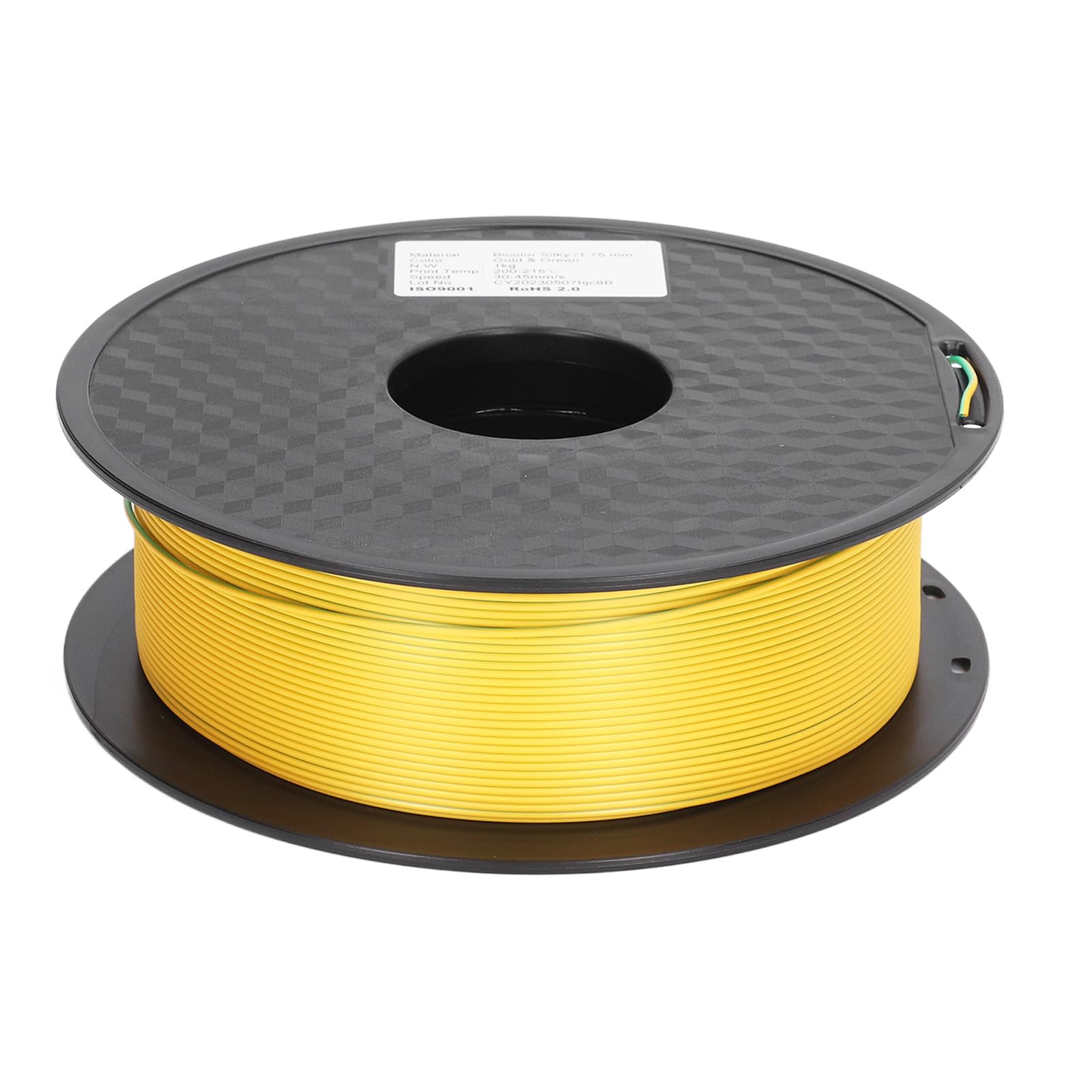 Srliya Filamento PLA para Impresora 3D Similar a la Seda, Dicromático, Dorado, Verde, Ecológico para Impresión Estable, Consumibles de Impresión 3D de 1,75mm