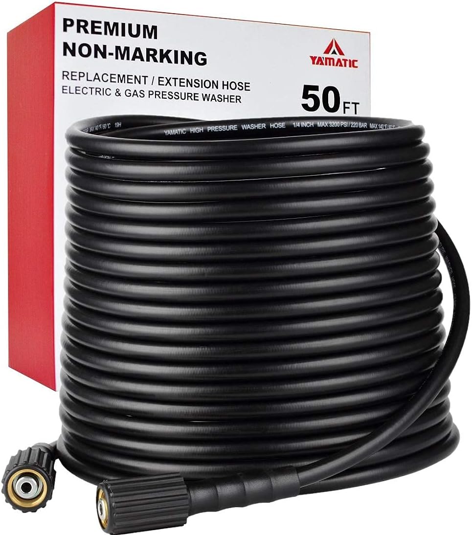 YAMATIC Pressure Washer Hose 50 FT 1/4" Kink Free M22 14mm