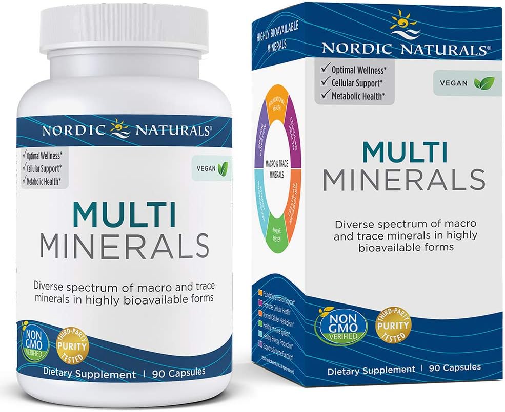 Nordic Naturals Multi Minerals, Unflavored - 90 Capsules - 11 Essential Minerals - Optimal Health & Wellness - Certified Vegan - Non-GMO - 30 Servings : Everything Else