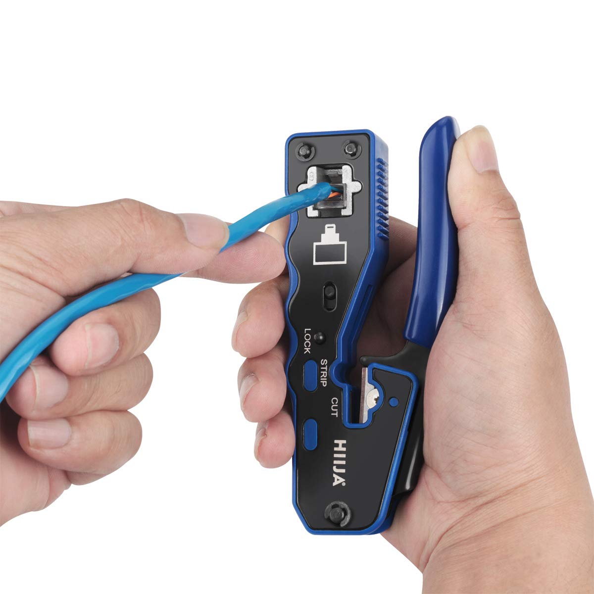 Hiija LAN Network Cable Tester + RJ45 Crimp Tool Pass Through CAT6
