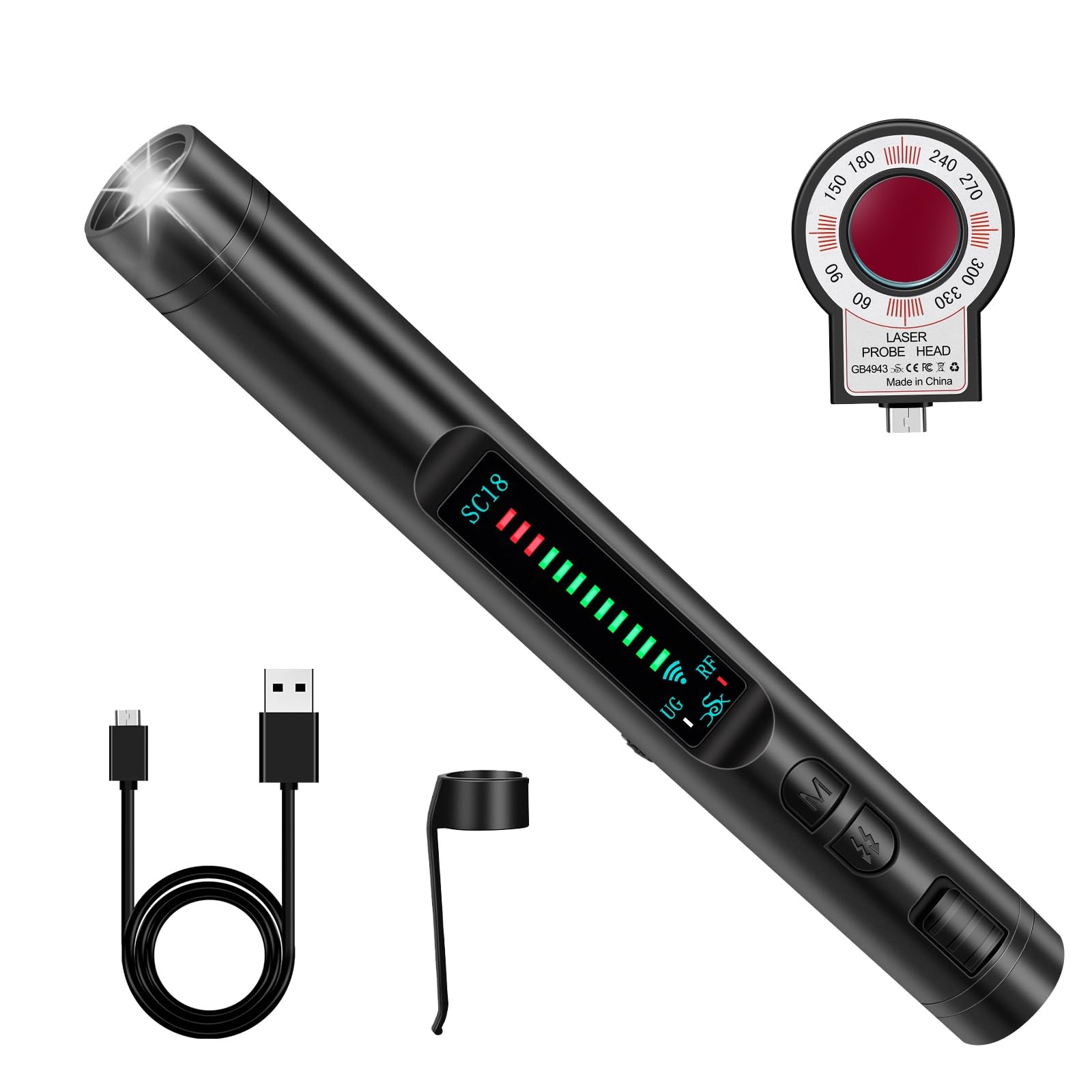 Wanzen Detektor, Versteckte Kamera Detector RF Wireless für GSM Tracker Abhörgeräte Funkkameras Wanzenfinder Infrarot Detector Starke Magnetische Spion Kamera Detector 5 Modi für Hotel Heim