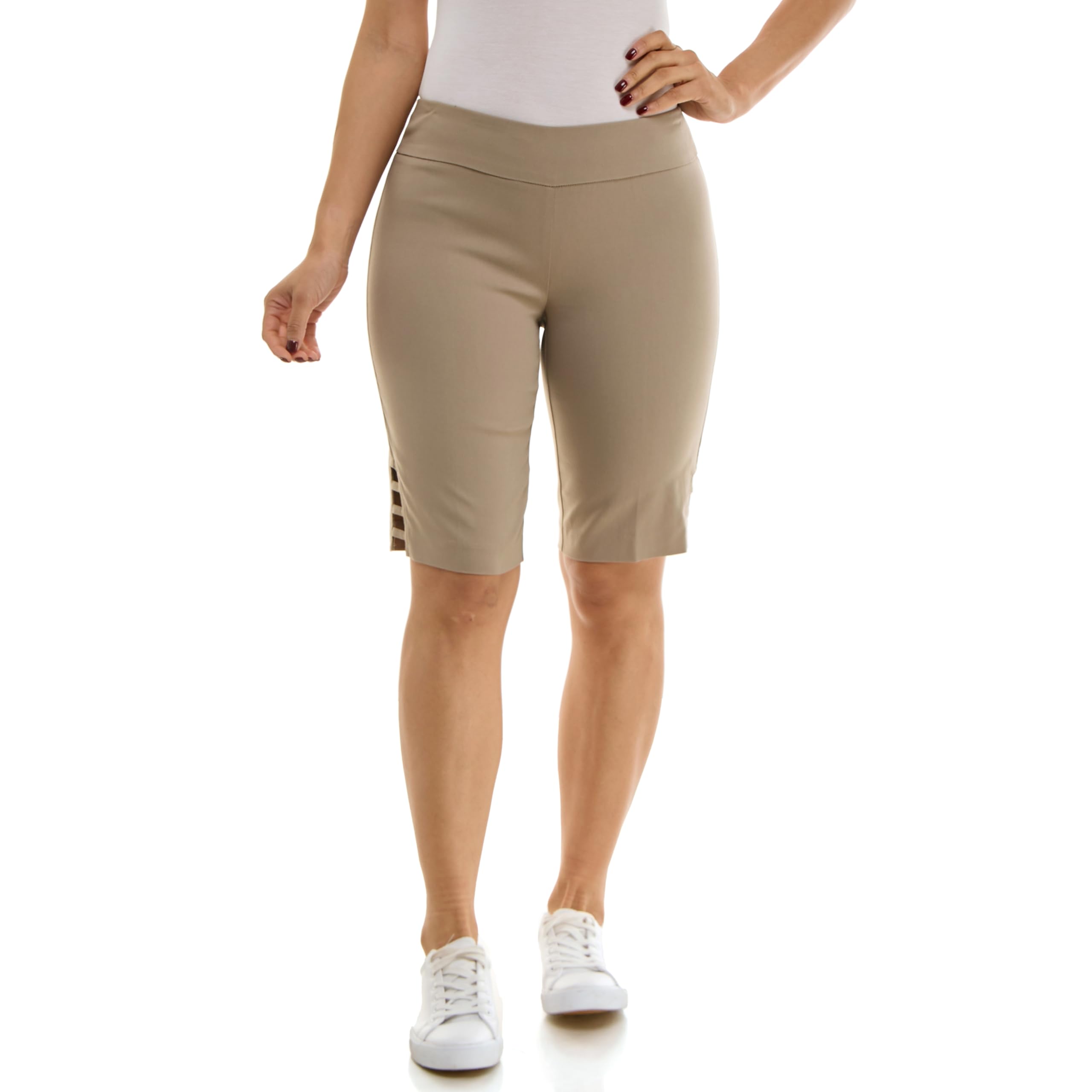 Zac & Rachel Women's Pull on Millenium Skimmer Short with Side Stiching Detail