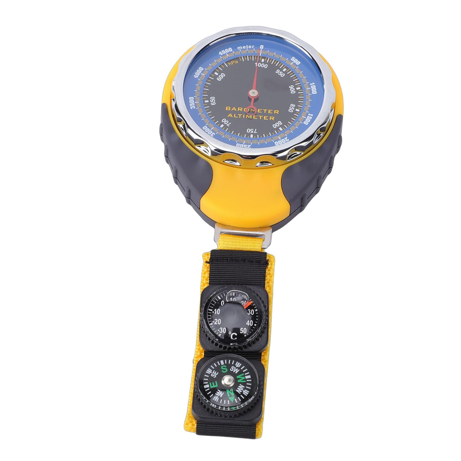Jiawu Altimètre Portable Multifonctionnel, Baromètre, Boussole, Compteur de Température pour la Randonnée, Matériau ABS, Instrument Extérieur 4 en 1, Compteur de Température D'altitude pour