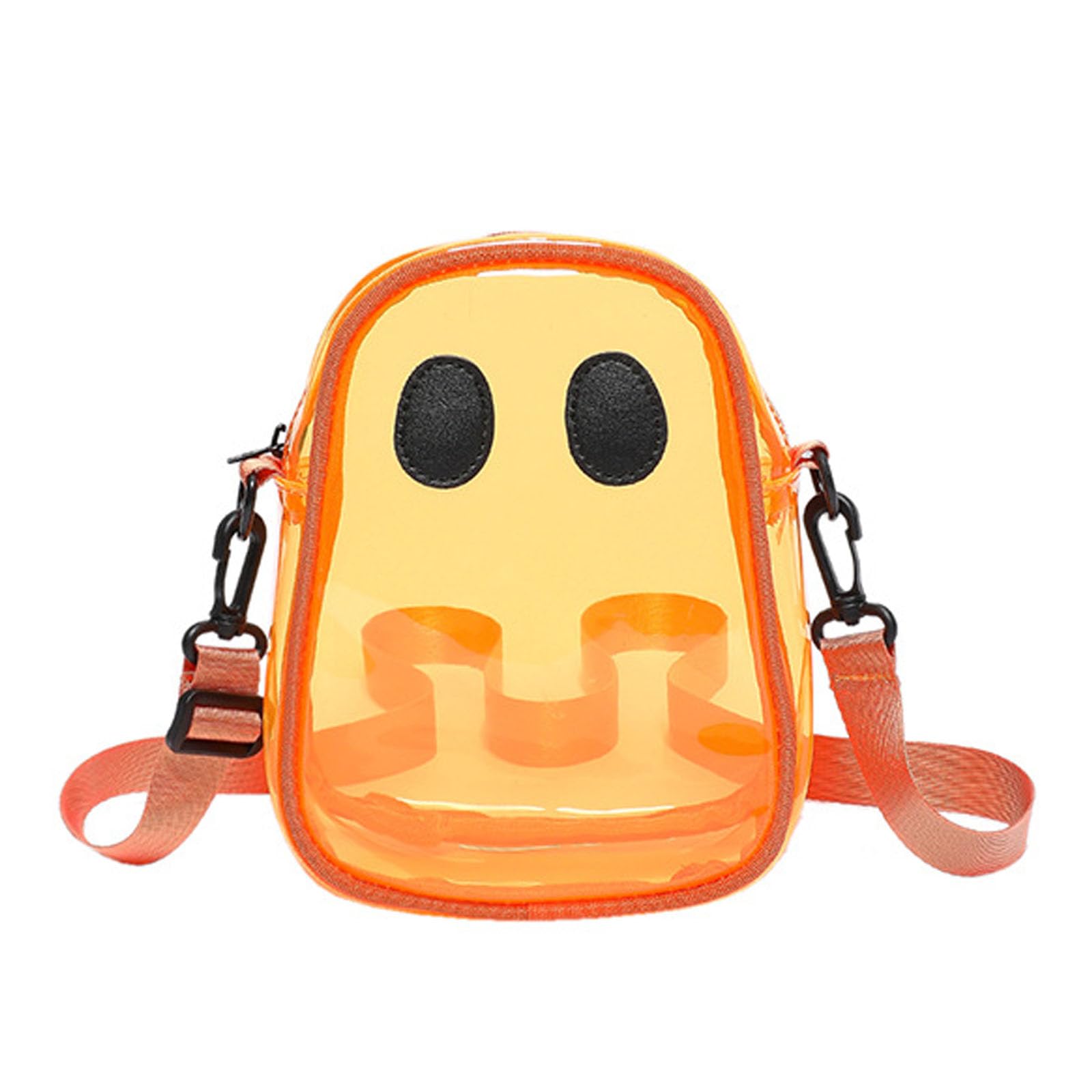 Halloween Pumpkin Clear Crossbody Purse, Transparent Novelty Ghost Purse Cute Spooky Season Shoulder Bag for Women