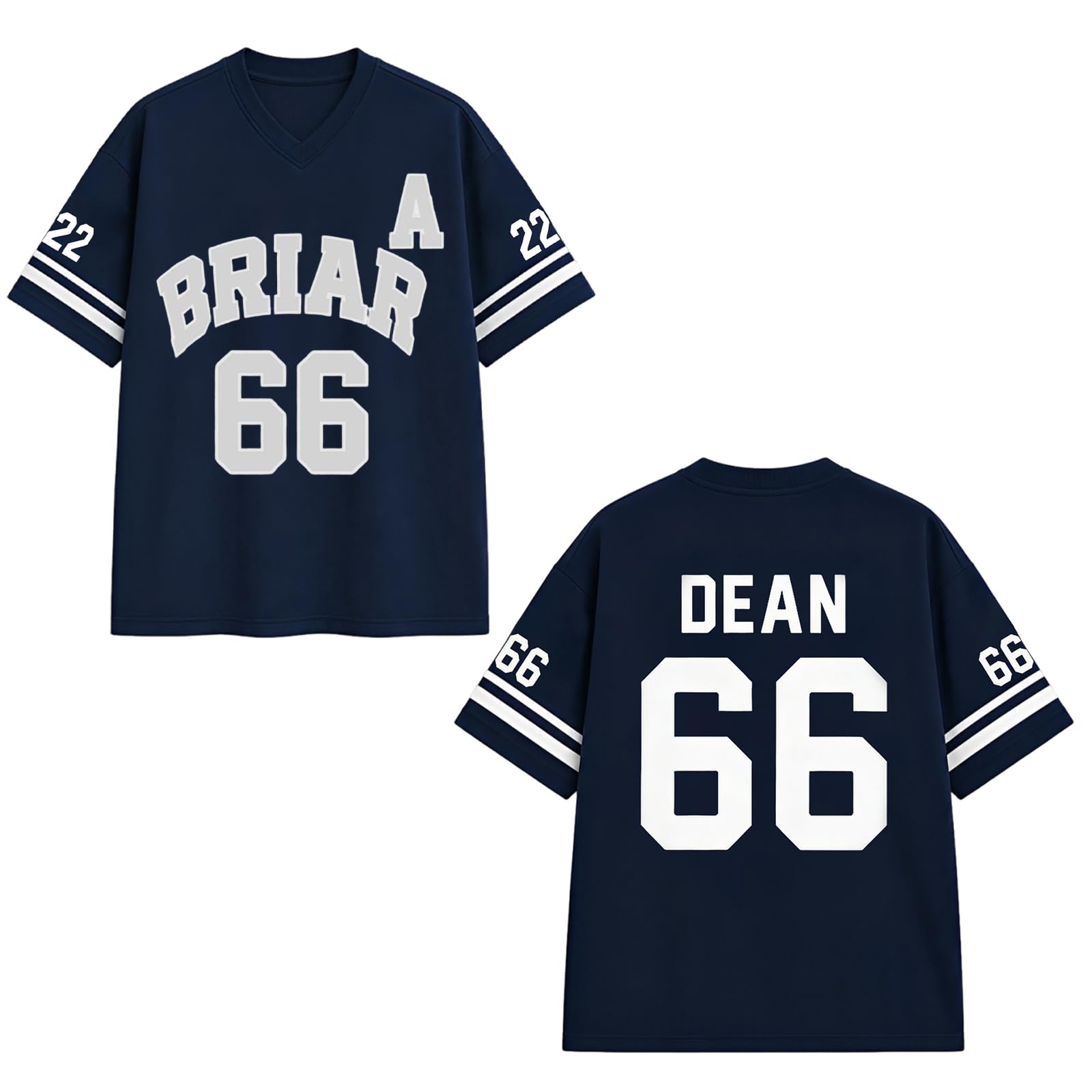 Off Campus Camisetas de Hockey, Hockey Jersey de Manga Corta con Cuello en V, Unisex con dorsales Graham 44, Logan 22, Tucker 46 y Di Laurentis 66