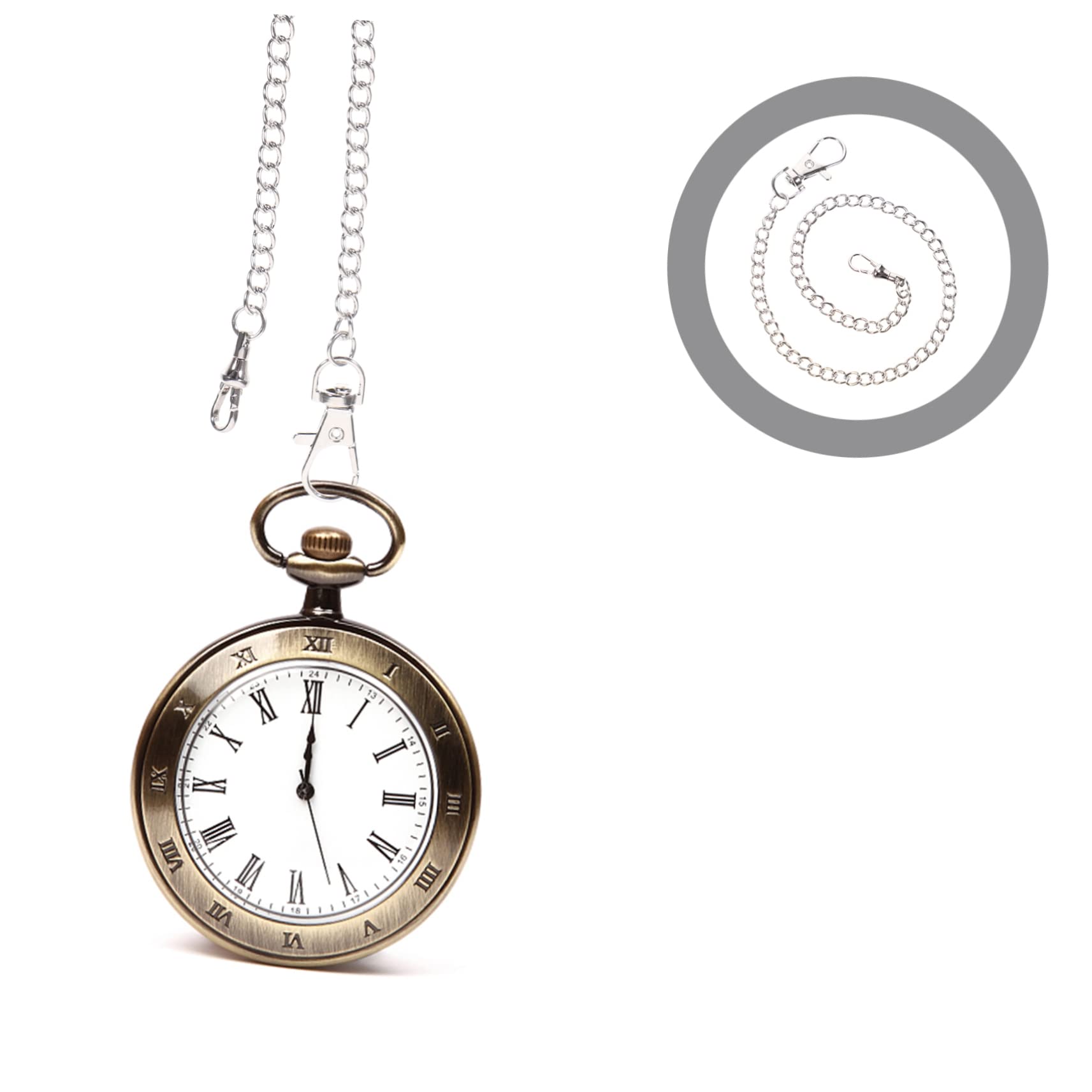 Ipetboom Metal Chain Pocket Watch Chain Decor for Clothing Jeans Accessories Stylish Lobster Clasp Attachment for Fashion Gifting