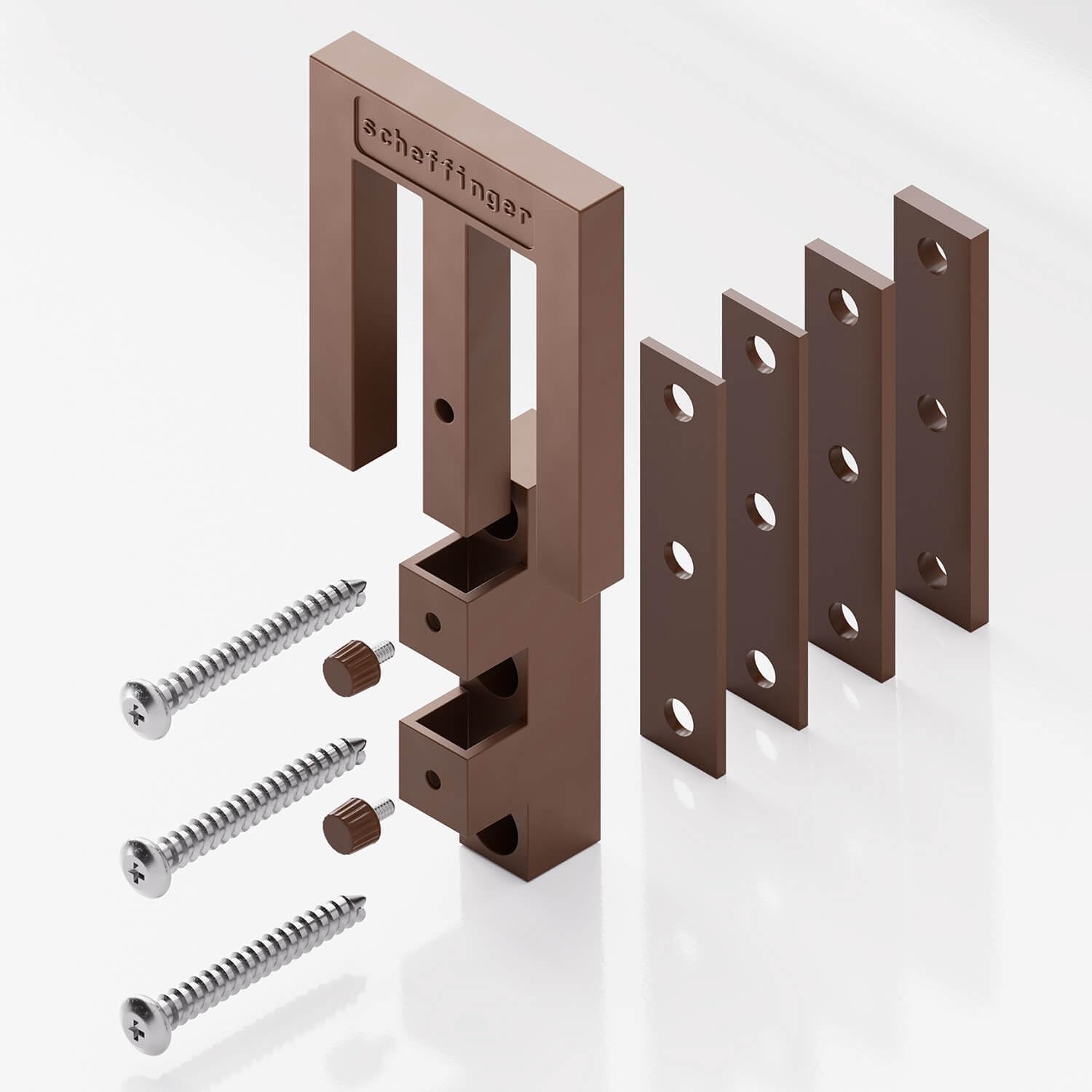 EM3 - Cerradura para ventana de doble hoja contra robos para apartamentos y casas (marrón arcilla)