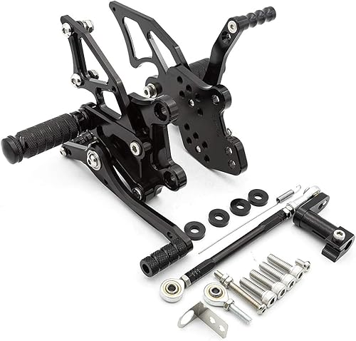 Miniatura 6 de NBVLKH Billet Juego de estriberas traseras para motocicleta, reposapiés totalmente ajustables, apto para YZF R25 R3 2014-2021 MT-25 MT-03 MT25 MT03