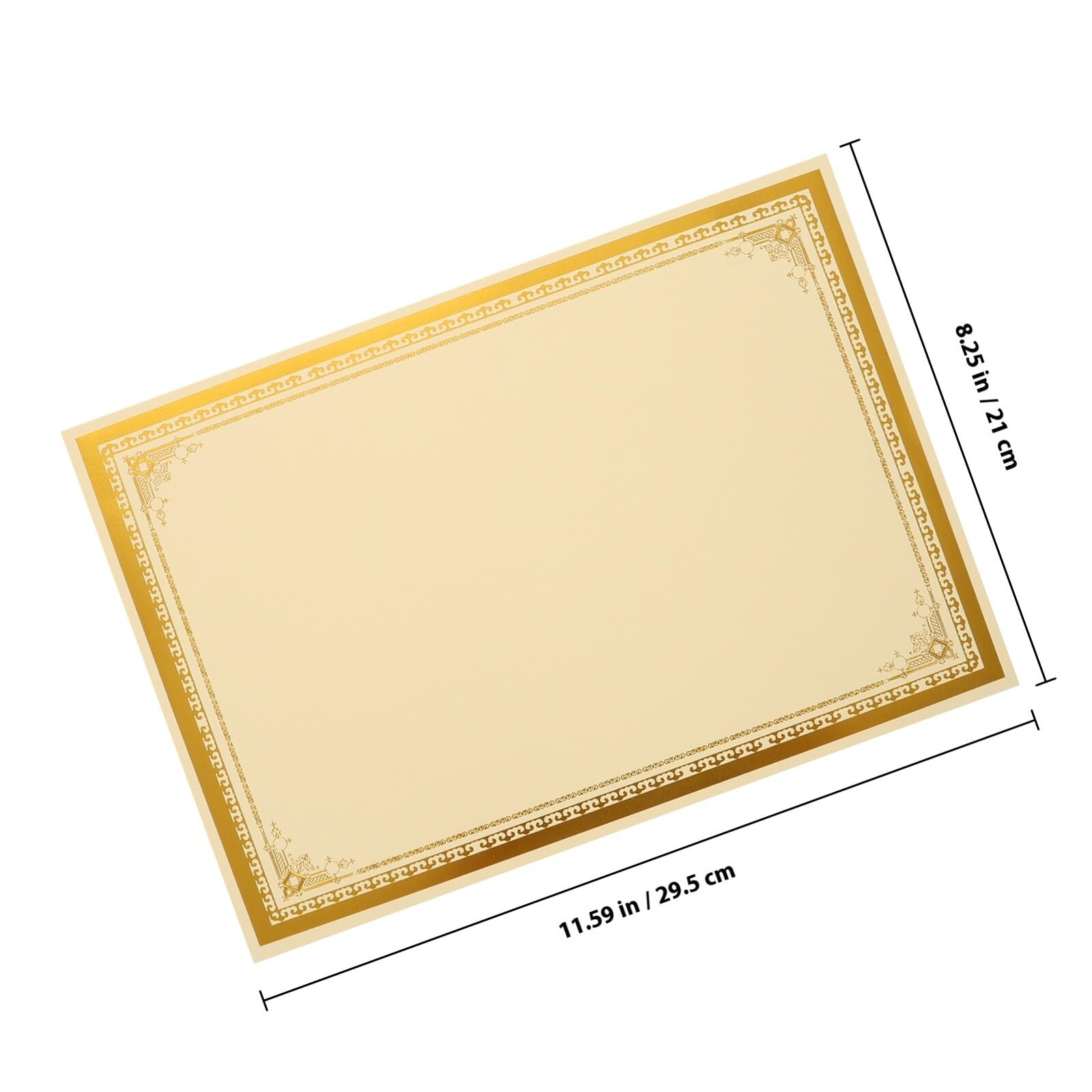 Carta Pergamena per Diplomi e Certificati 30 Fogli Bianco A4 250 Foglia Oro Compatibile Stampanti a Getto d'Inchiostro per Cerimonie e Scolastico