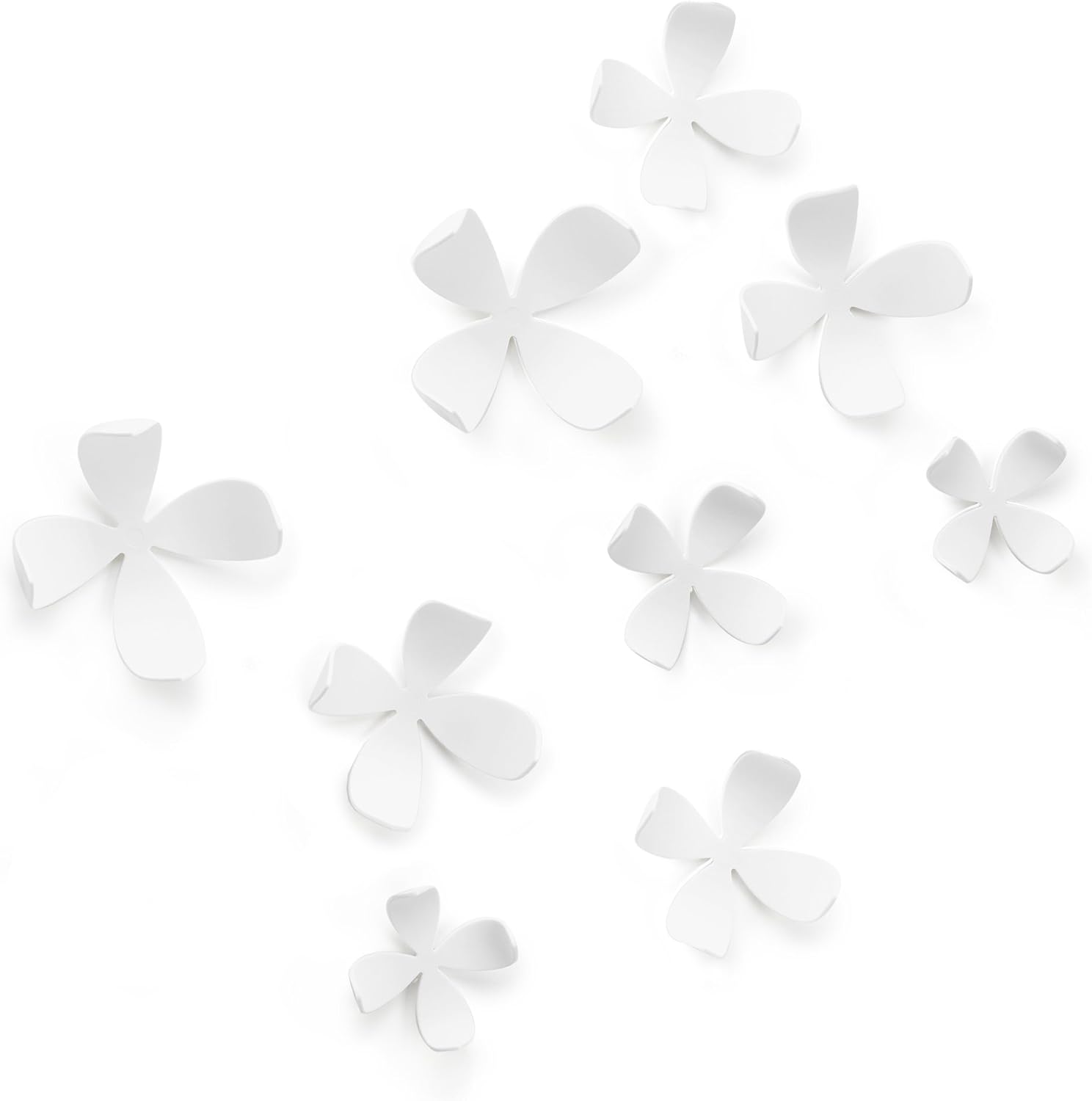 Umbra 1008099-660 Wallflower Adhesive Wall Decor, Set of 10, White