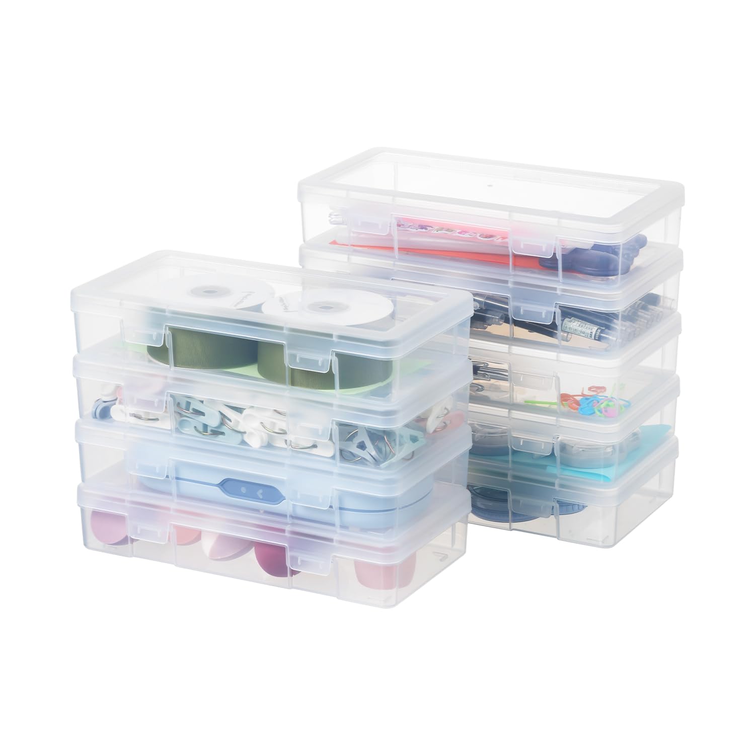 Boîtes de rangement transparentes empilables : protégez vos loisirs créatifs