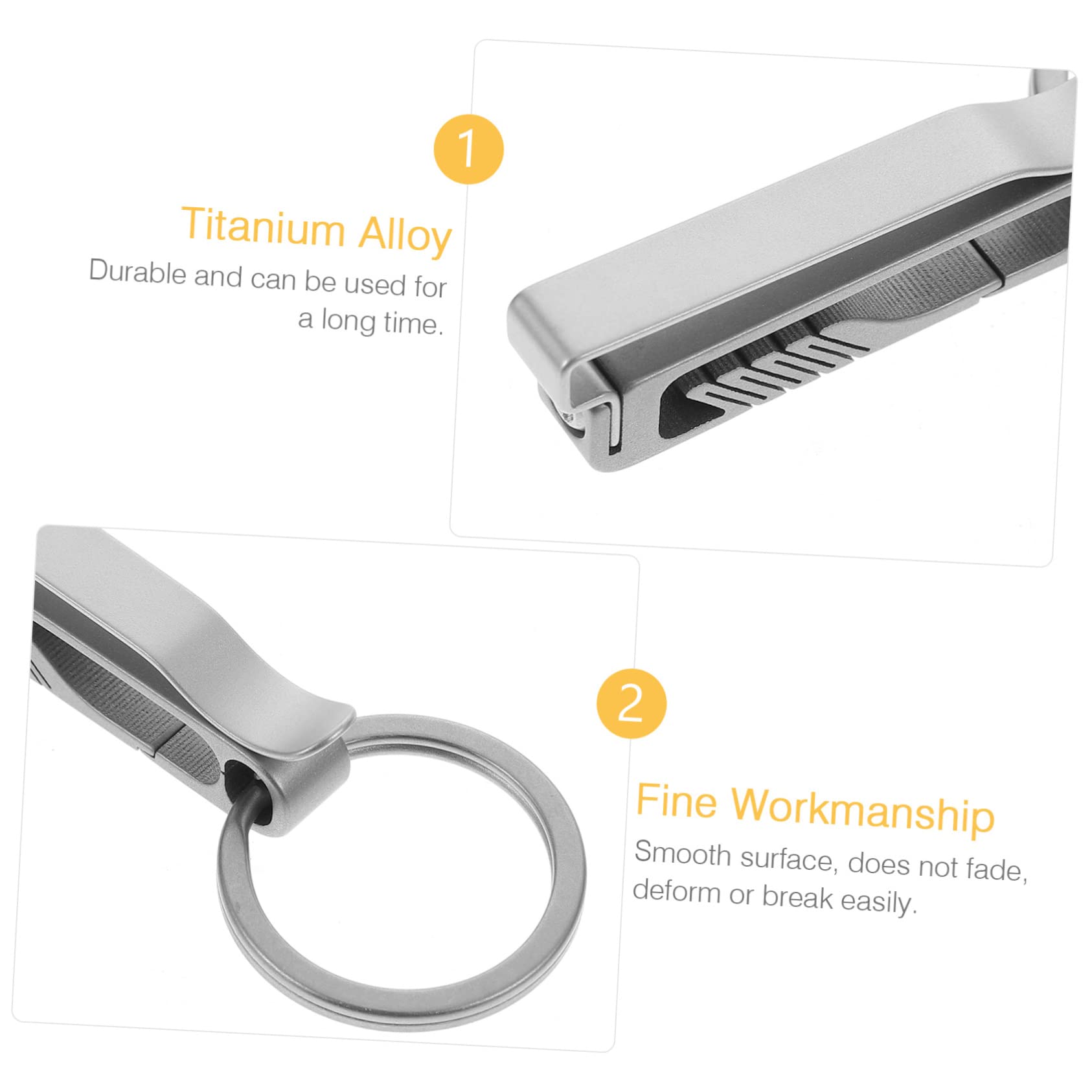 Sosoport Titan Schlüsselanhänger Karabiner Clip Aus Titanlegierung Leichter Karabinerhaken Mit Sicherer Klickfunktion Duty Gürtel Zubehör Für Männer Tragbarer Schlüsselring Für Taschen Und Gürtel