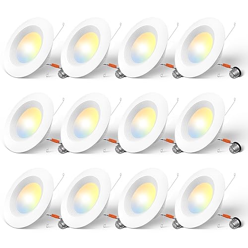Amico 5/6 inch 5CCT LED Recessed Lighting 12 Pack, Dimmable,