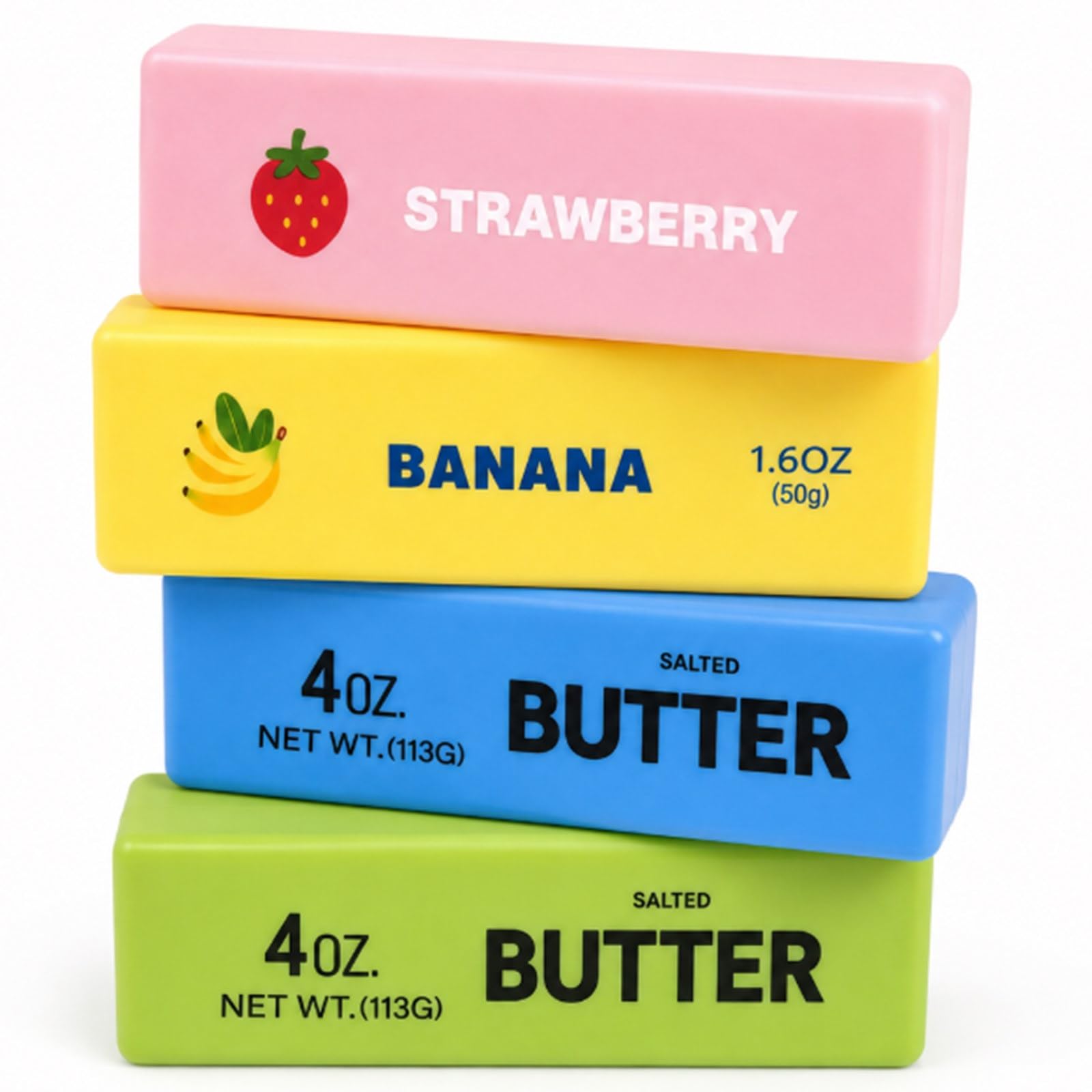 4pcs Butter Squishy Fidget Toys, Butter Slow Rising Squishies, Butter Stick Stress Ball Decompression Squeeze Toy Anxiety Relief Sensory Toys for Adults Kids. — image 1
