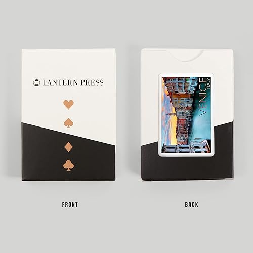 Miniatura 8 de Lantern Press Venecia, Italia, vista al canal (52 cartas de juego, baraja de cartas de tamaño póquer con comodines)