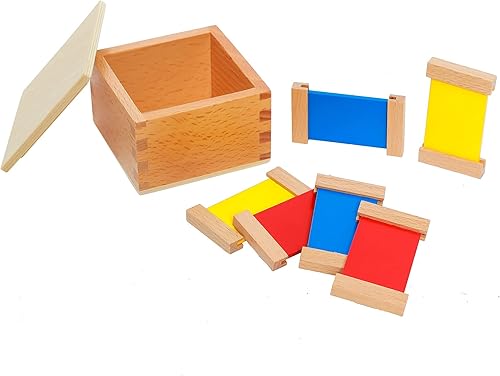 Juguetes Montessori para bebés de 18 meses a 3 años, caja de tabletas de color, tres paletas de colores primarios, juegos para distinguir colores