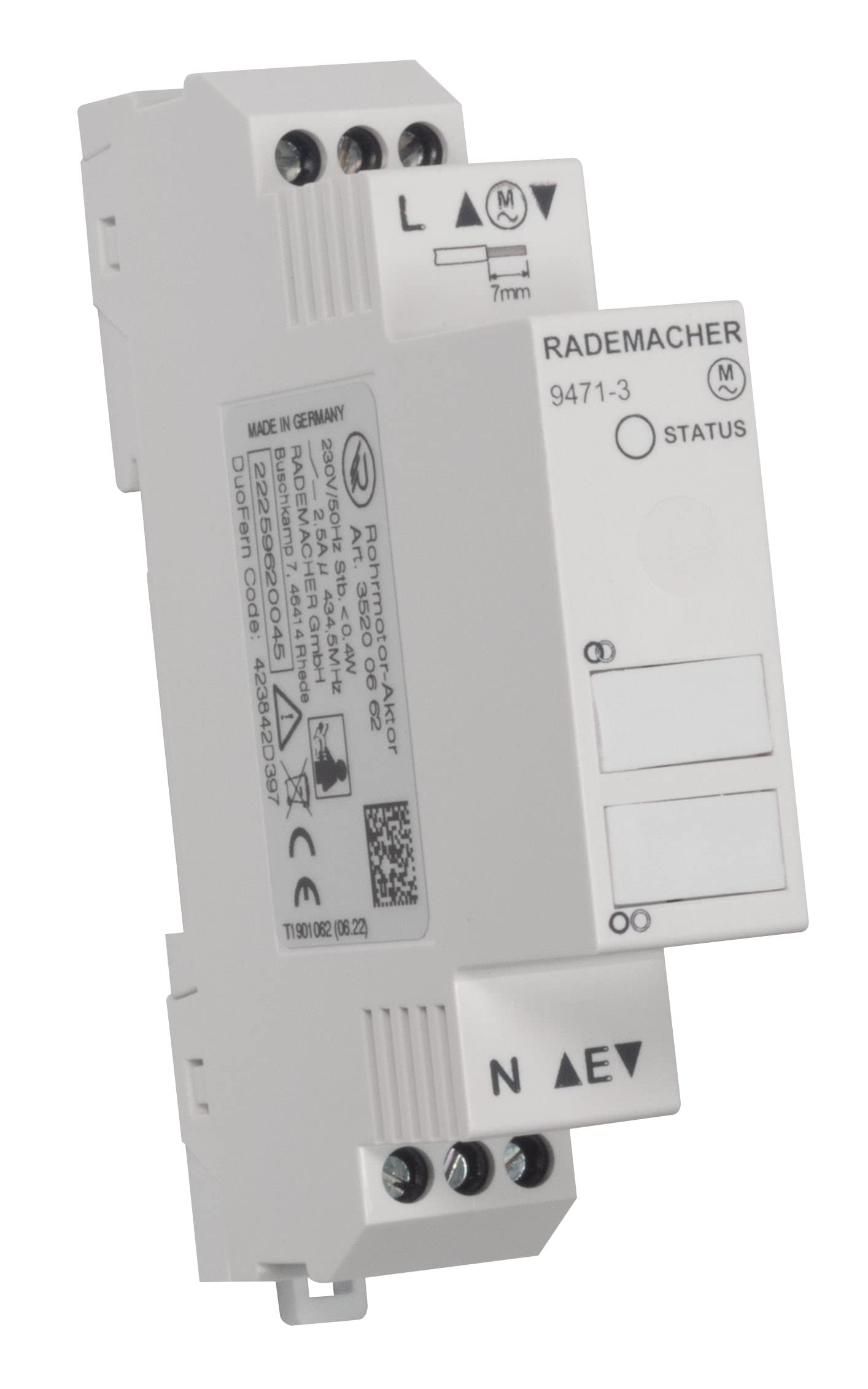 RADEMACHER DuoFern szyny montażowe, silnik rurowy 9471-3, silnik rolety do HomePilot Smart Home