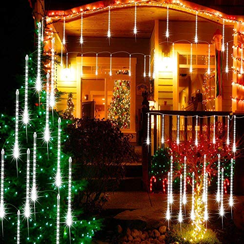 EEIEER Meteor Shower Lights, 50cm 540LED Meteor Shower Rain Lights Snow Falling Raindrop Cascading Lights String Lights Outdoor Christmas Decorations Fairy Lights for Balcony Holiday Party Home Xmas