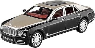 TOYS LAND 1:24 Scale Diecast Metal Toy Car, Pull Back Luxury Model Vehicle with Openable Doors, Sound and Light Simulation, Zinc Alloy Collectible Car, Ideal Gifts for Adults Kids Boys Girls (Golden)