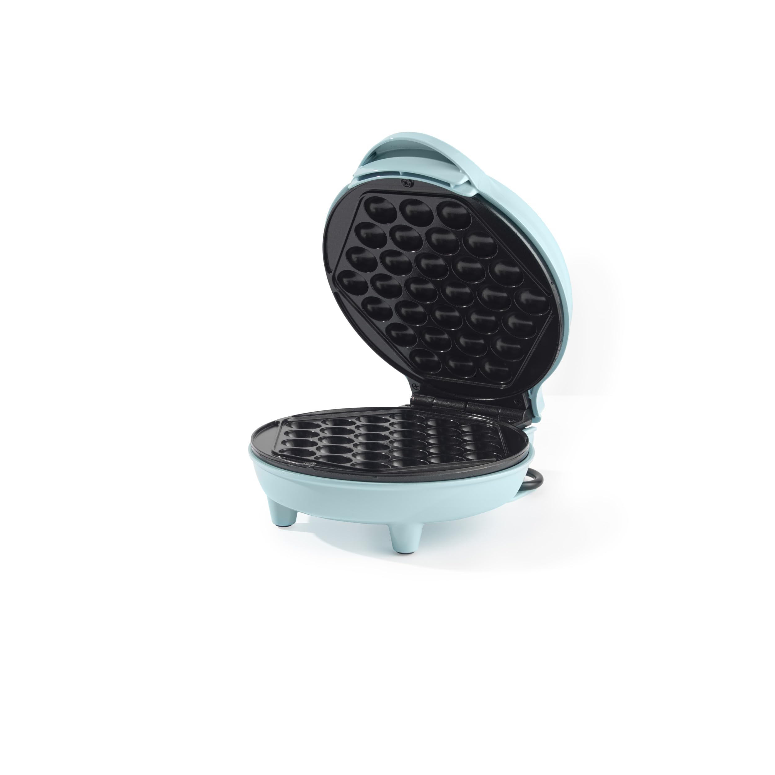 Giles & Posner Bubble Waffle Maker – Placa de cocción de 18 cm, revestimiento antiadherente sin PFAS, luces indicadoras de encendido/listo, dulce/salado, fácil de limpiar, 600W, Sorbet Blue