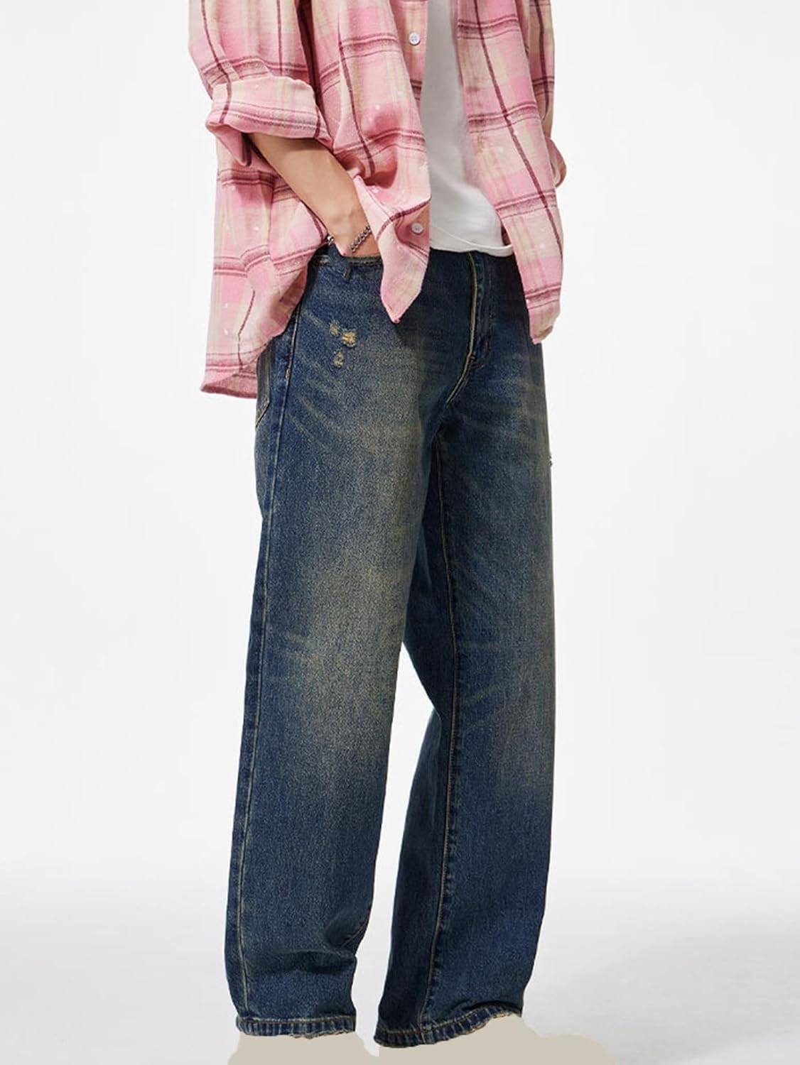 [lsjdln] ジーパン メンズ 春秋冬 ジーパン バギーデニム スリム ストレート ゆったり カジュアル ストレート デニムパン