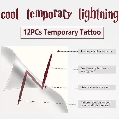 Miniatura 4 de DoYoDoYa Gafas de mago para cosplay con marco redondo sin lentes tatuajes para fiesta de cumpleaños accesorios de disfraces corbata fiesta de