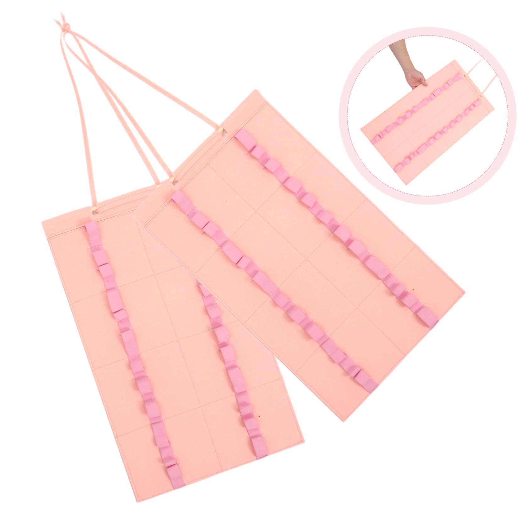 Bolsa Plegable de Fieltro para Baquetas 2 Piezas Rosa