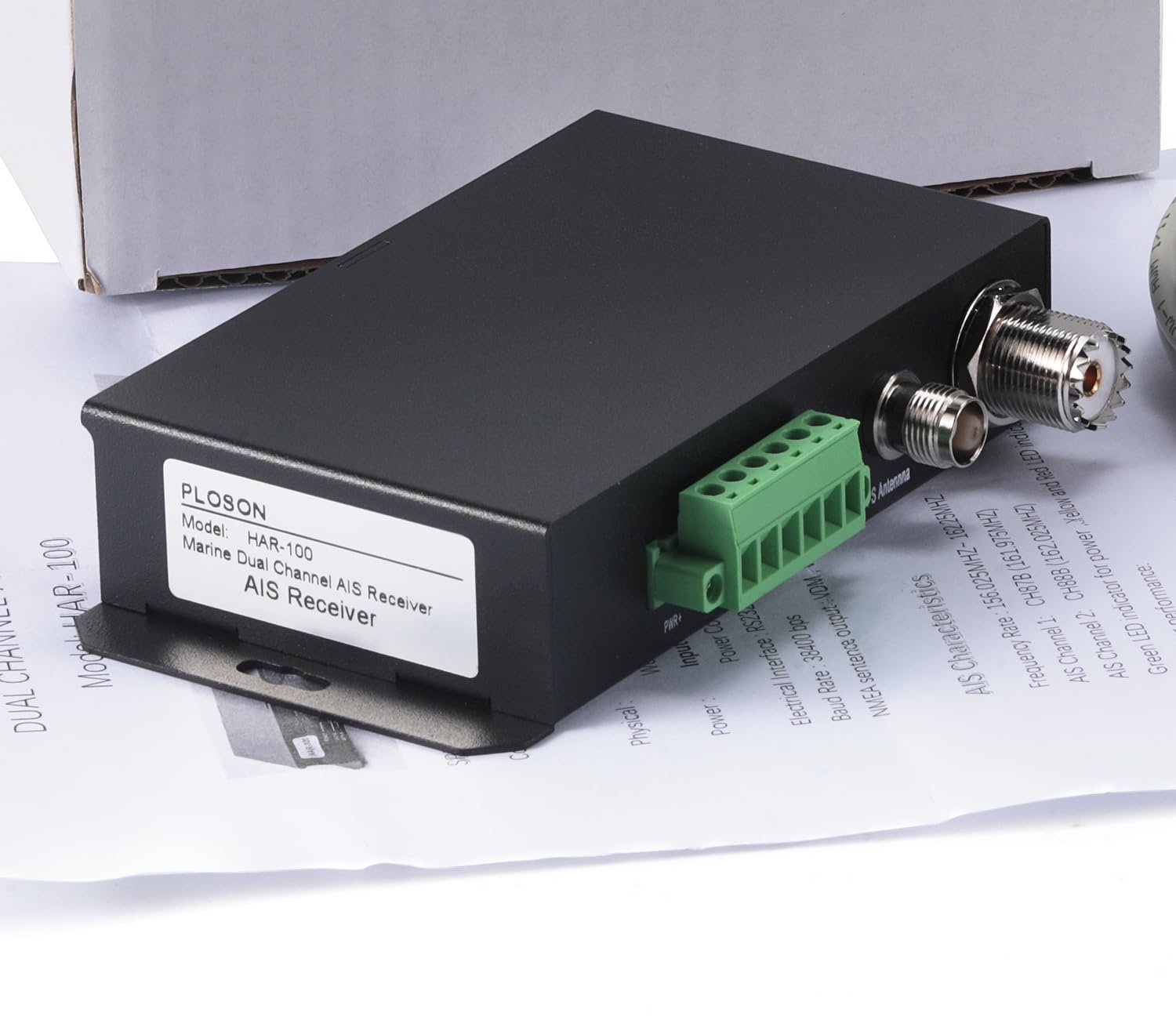 Receptor AIS HAR-100 con interfaz RS232/RS422, receptor AIS de doble canal, receptor GPS sensible y preciso para navegación marina y seguridad