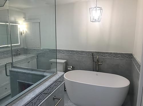 Miniatura 8 de Carrara - Moldura de riel de silla de mármol blanco de 2 x 12 pulgadas, moldura afilada para cocina, baño, pared y suelo (1 unidad)