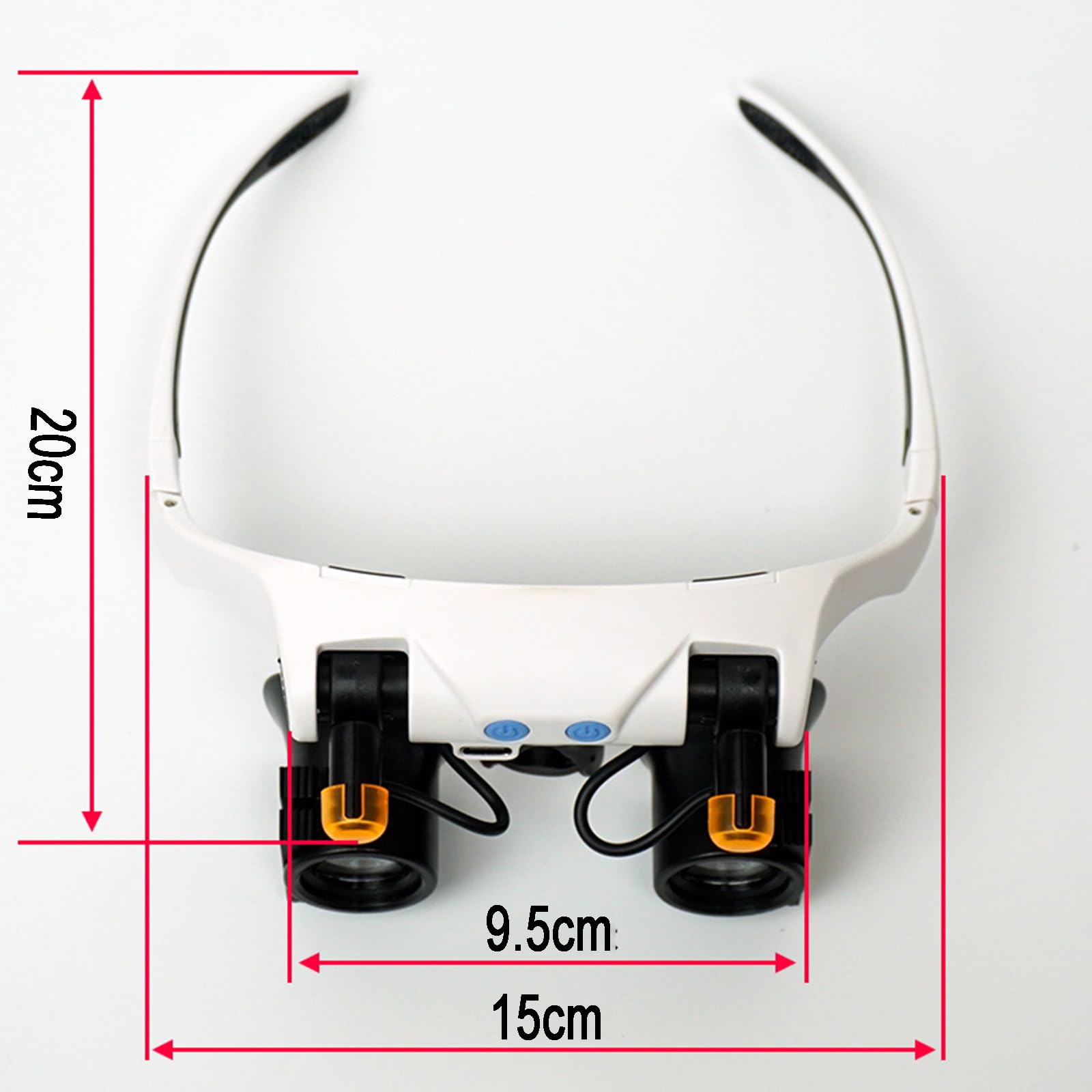 Lupa de diadema con luz LED, lupa manos libres, lentes intercambiables 3-25X para leer, reparar relojes y trabajos de joyería