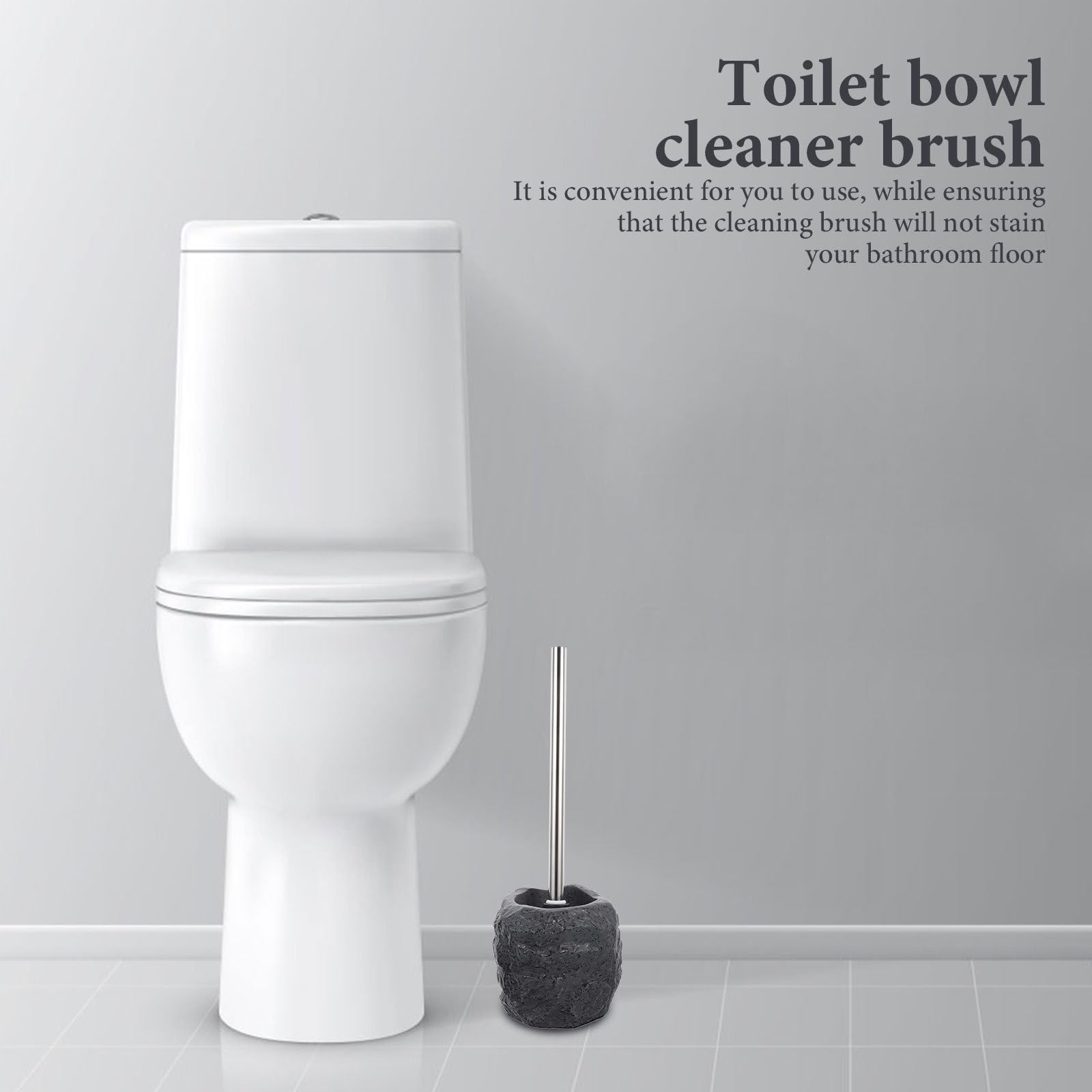 ibasenice Cepillo Mango de Acero Inoxidable y para Limpiar Baño Base de Cerámica Escobillo WC Color Aleatorio Conveniente para Uso en Hogar y Comerciales