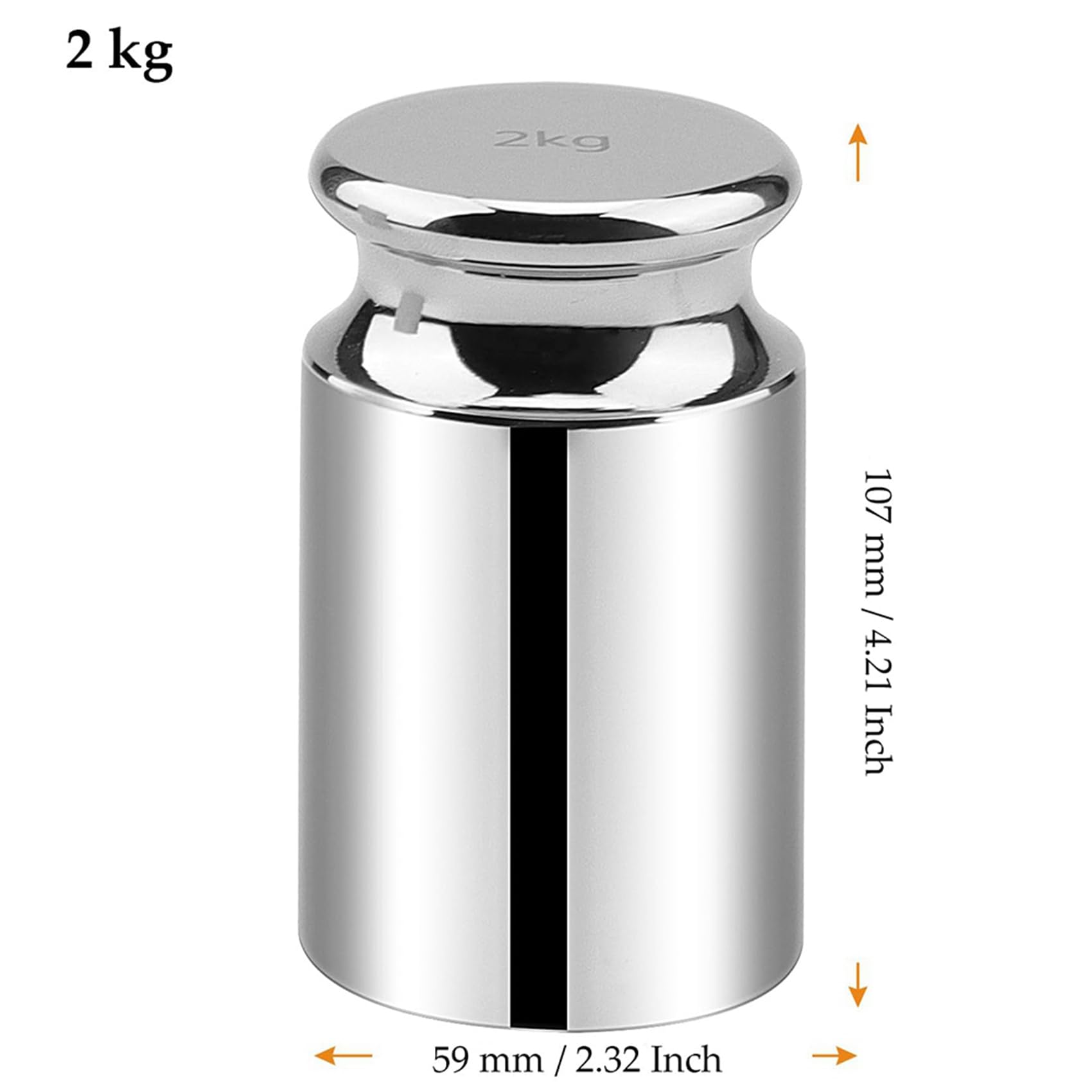 2X Pesa de Calibración de Báscula de Clase M1 de 2 Kg para Uso en Laboratorios, Fábricas y Supermercados.