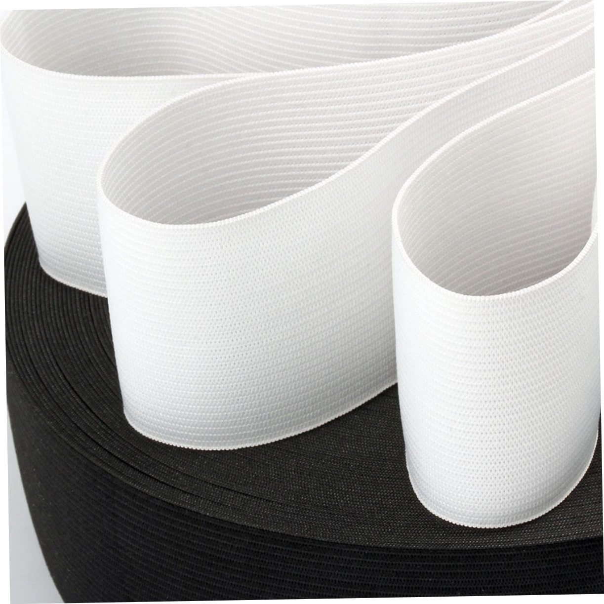 1rotolo Fettuccia Elastico Piatto Metri Banda Elasticizzata per Cucito Accessori per Abbigliamento Bianco Resistente e Stretch per Progetti e Moda